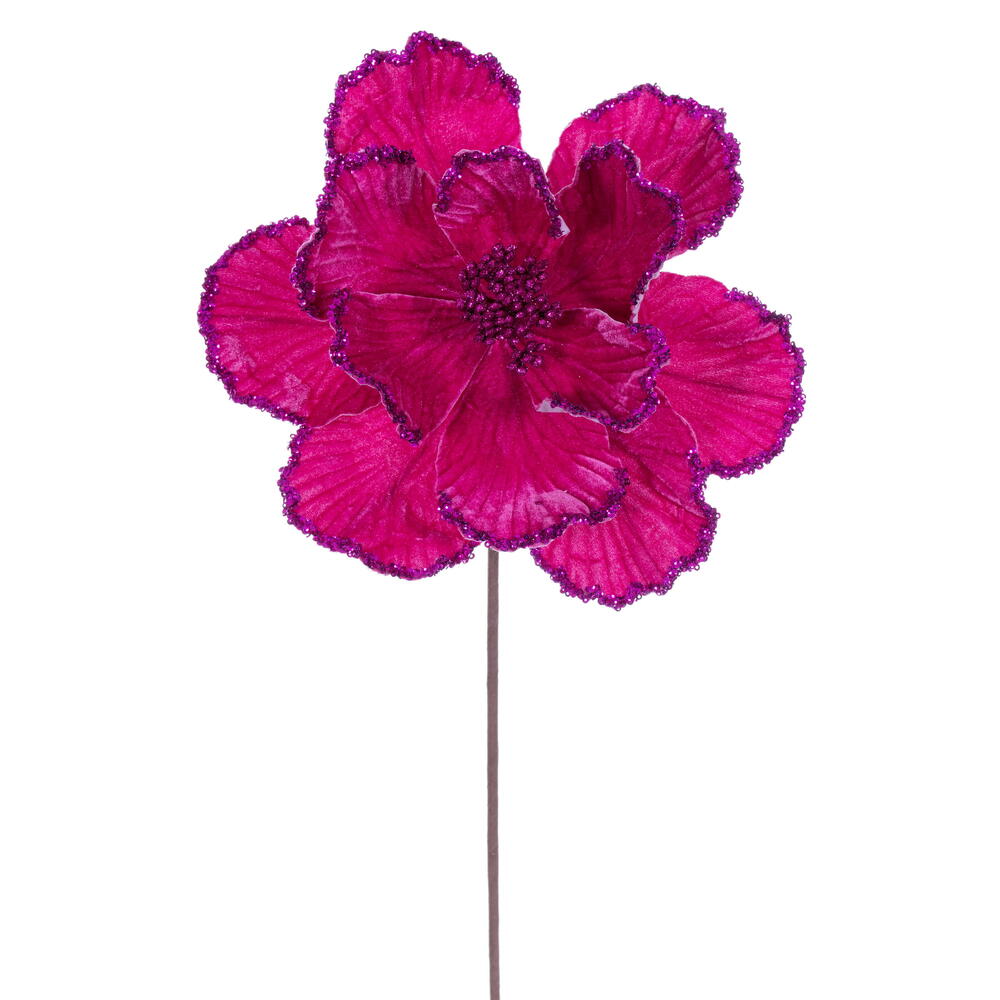 20” Fuchsia Velvet Magnolia 10” Flw 3/Bg