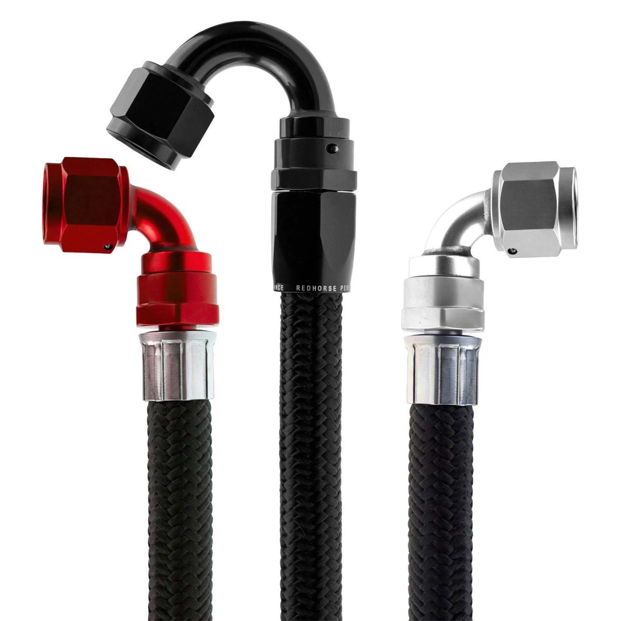 Red Horse Performance 12 Eseries 235 E85 Compatible Stainless Core Hose Black 20 Feet