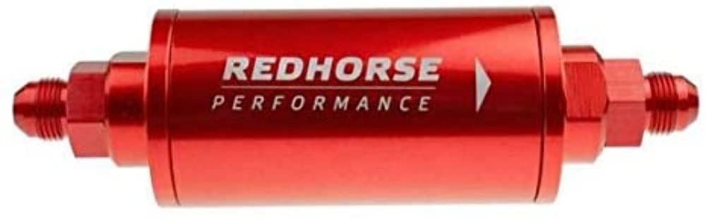 6In Cylindrical In Line Race Fuel Filter 10 An Red