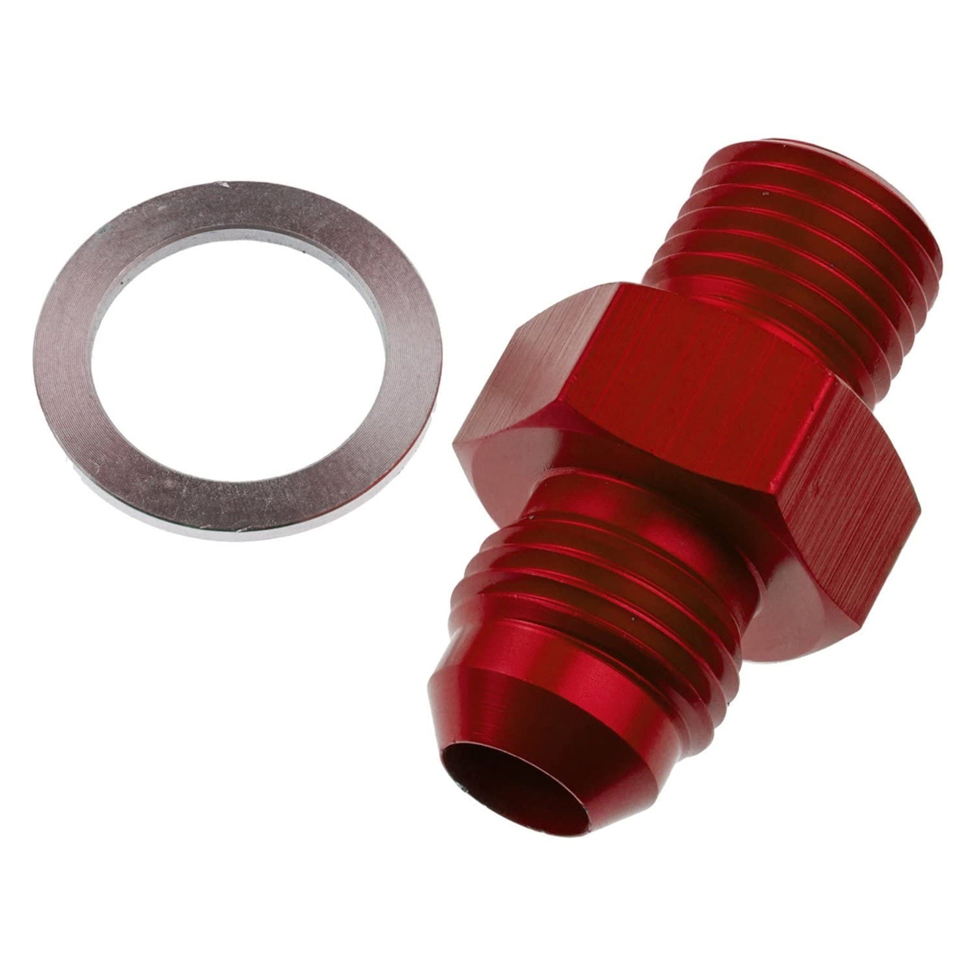 Red Horse Performance 8262-06-04-3 -06 Male An/Jic Flare To 1/4'Npsm Transmission Fitting -Red-2Pcs