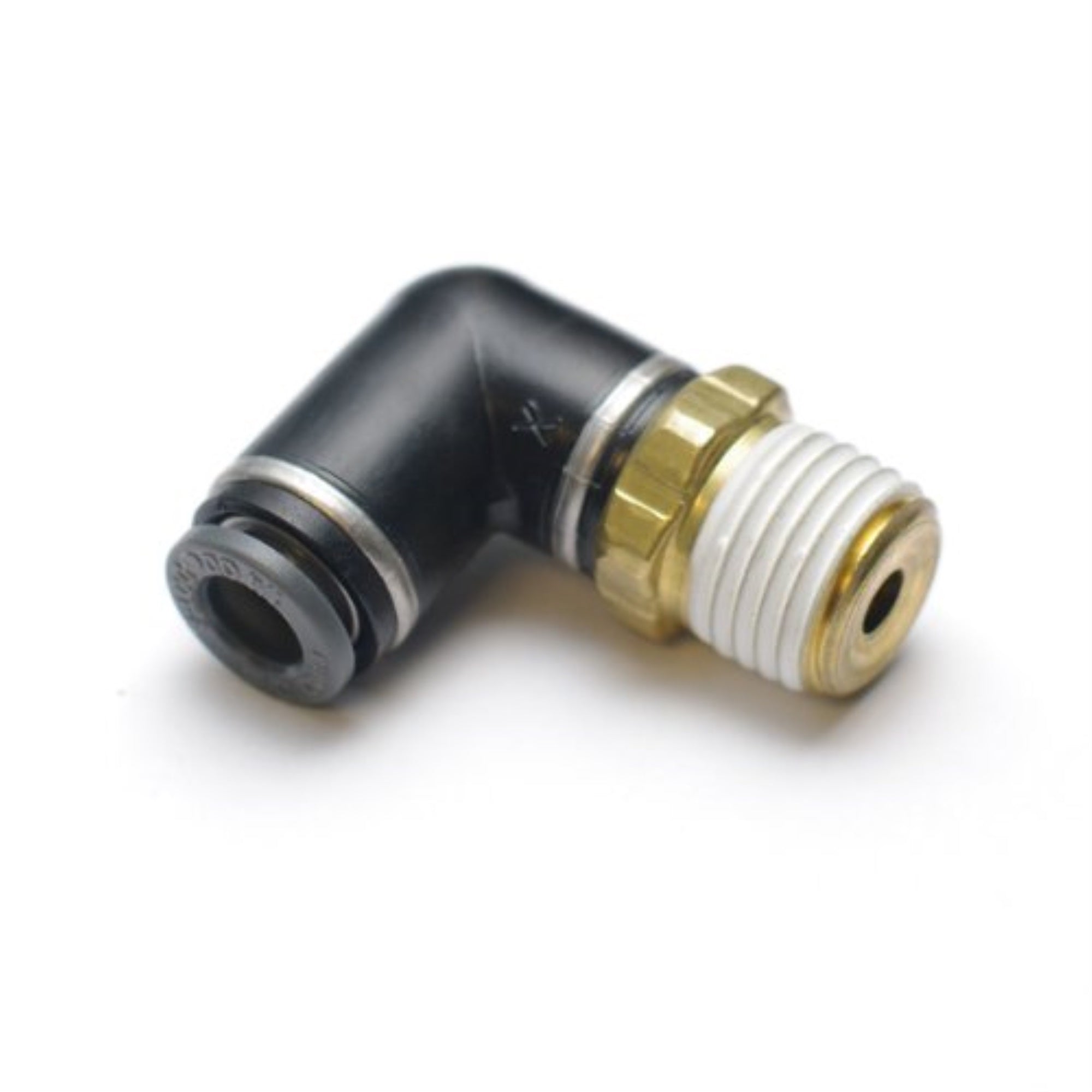 Ridetech 31952201 Male Swivel Elbow Push-To-Connect Tube Fitting Adapter, 1/4' Tube Od X 1/8' Npt Male