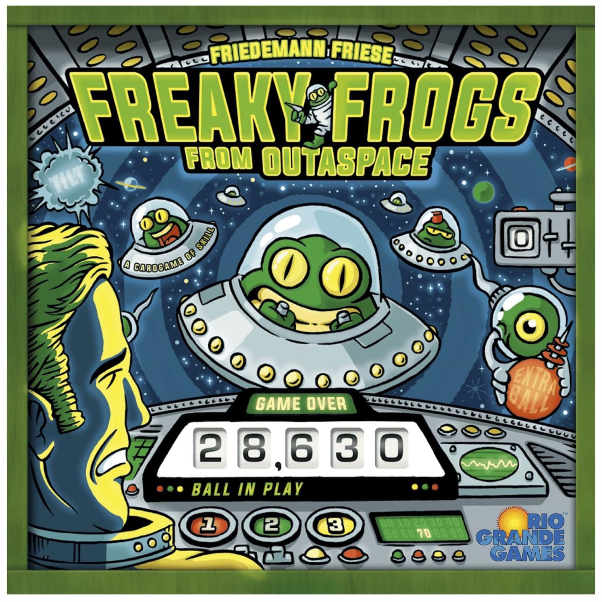 Rio Grande Games: Freaky Frogs From Outaspace - Pinball Session With Cards, Card Game For 1 Player