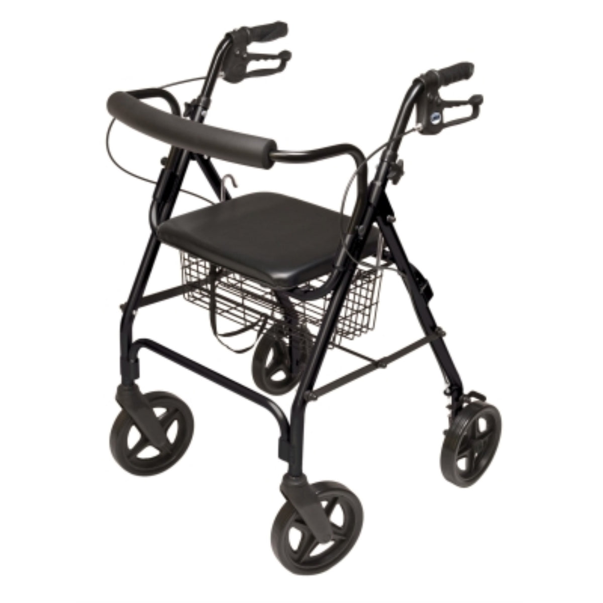 Rollator Alum Curv Br Black 8 Whl, Padded Seat, Lumex