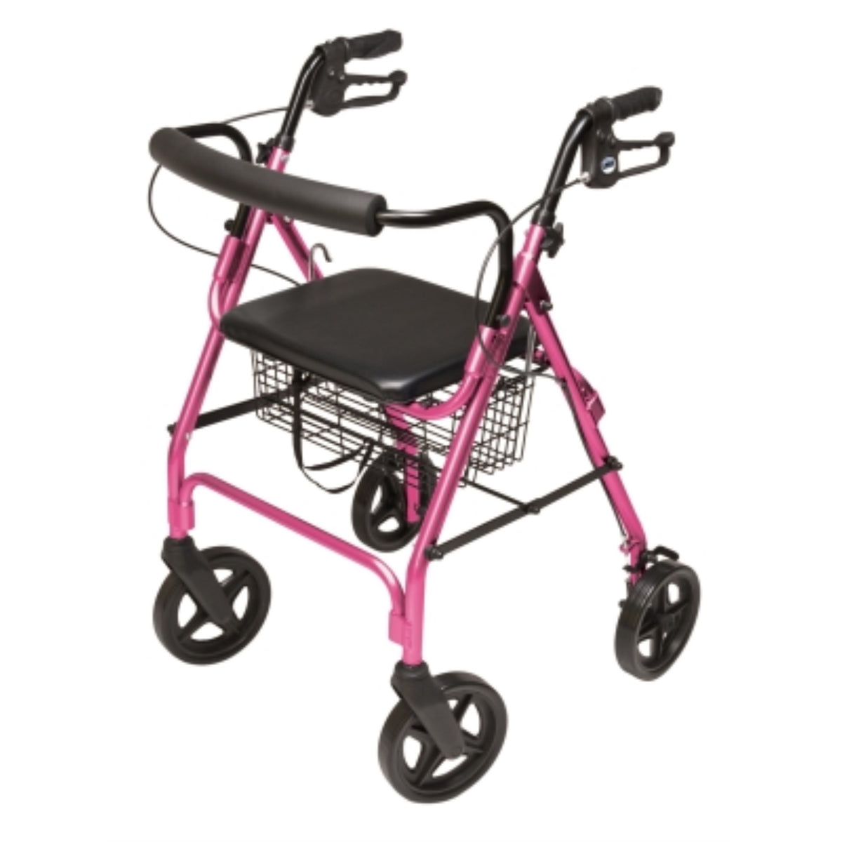 Rollator Alum Curv Br 8 Pink Pink, Padded Seat, Lumex
