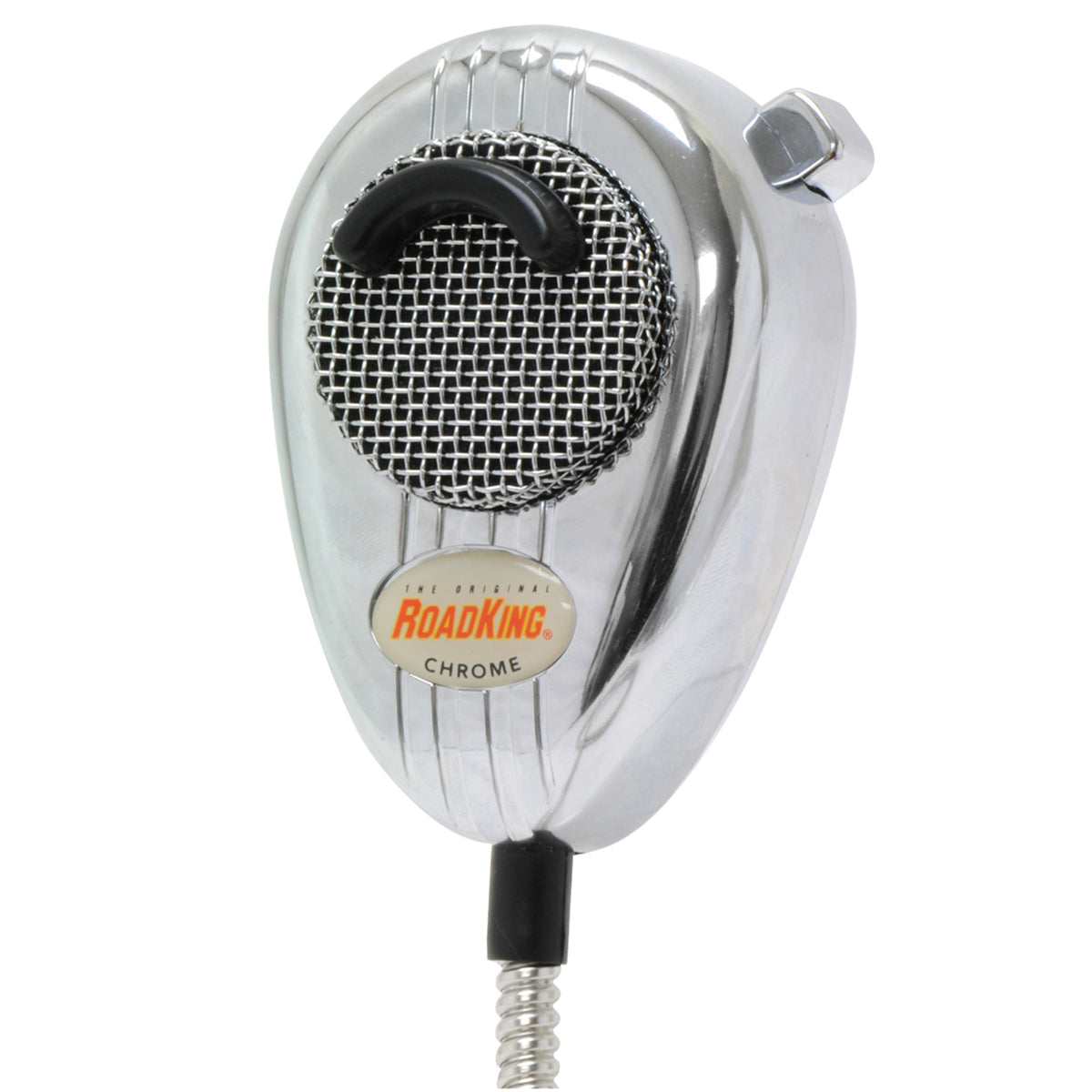 Roadking Rk56Chss Chrome Noise Canceling Cb Microphone 4-Pin Cb Radio Mic With Chrome Flex Cord Xlr Silver