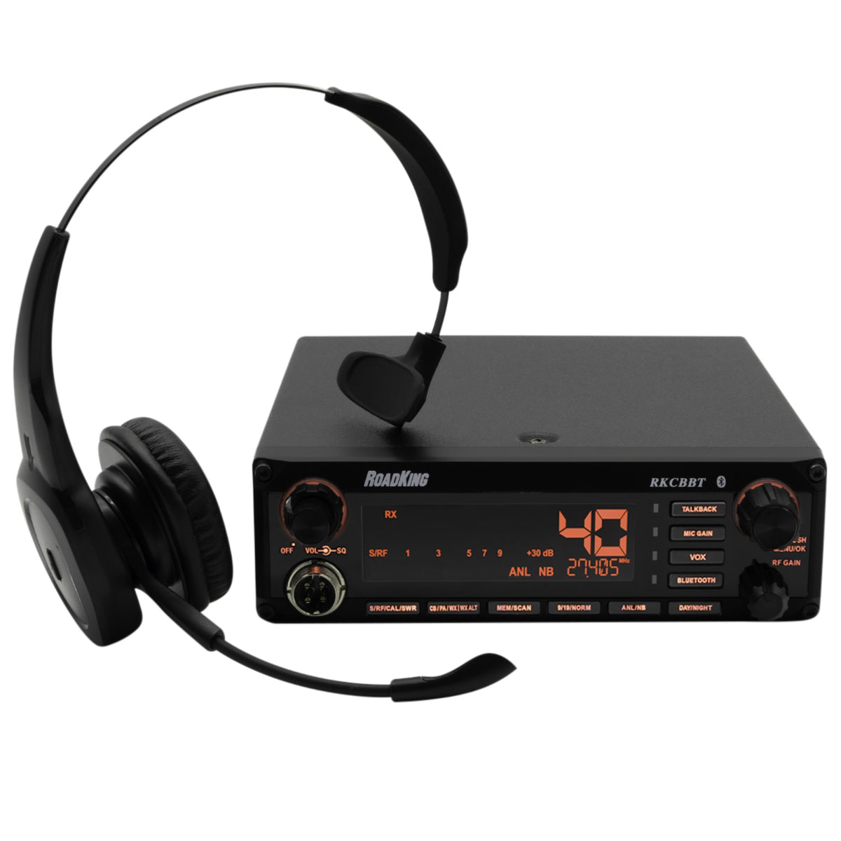 Roadking Voice-Activated Hands-Free Cb Radio Rkcbbt With Bluetooth Headset And Cb Mic