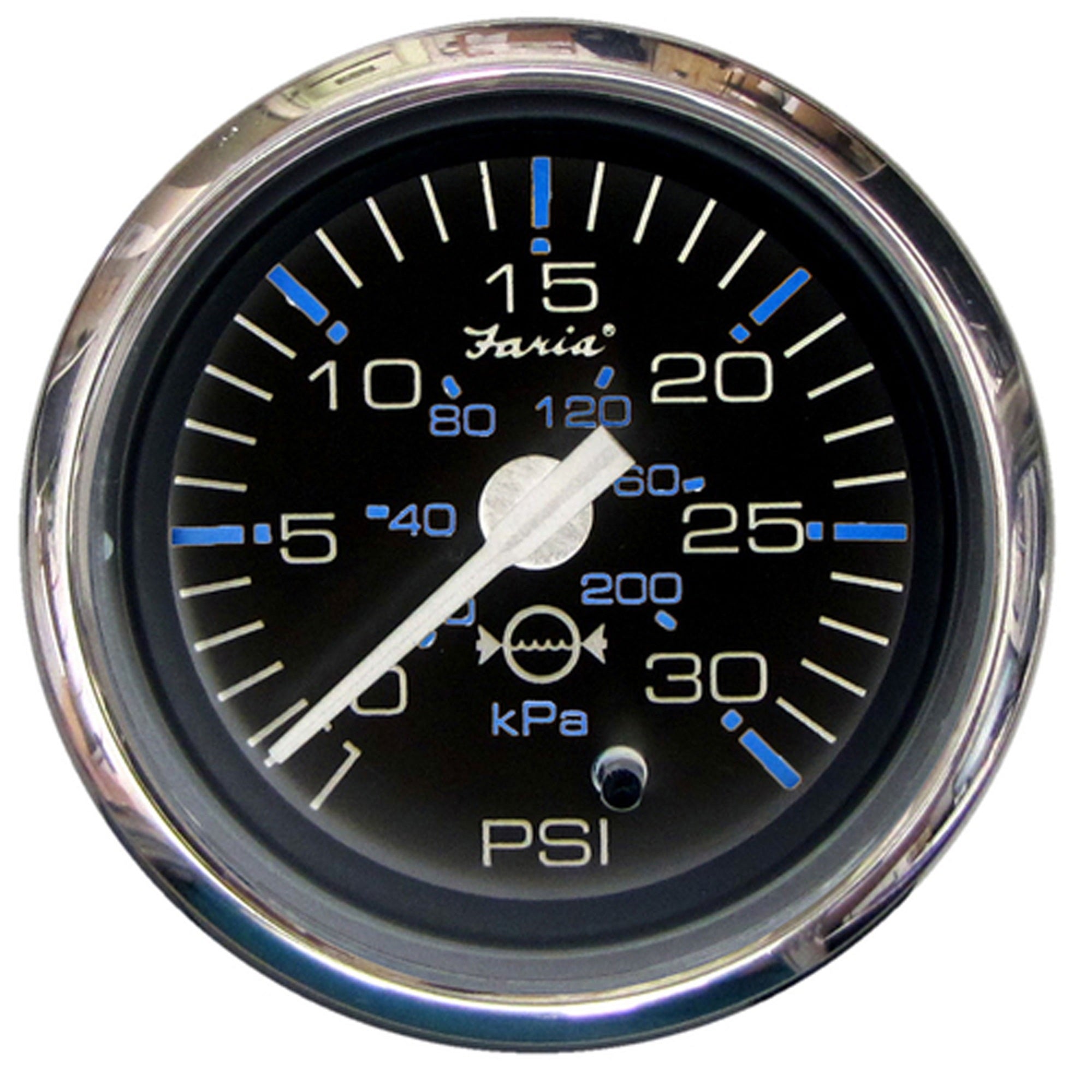 CHESAPEAKE STAINLESS STEEL WATER PRESSURE GAUGE KIT(30 PSI) 2IN BLACK