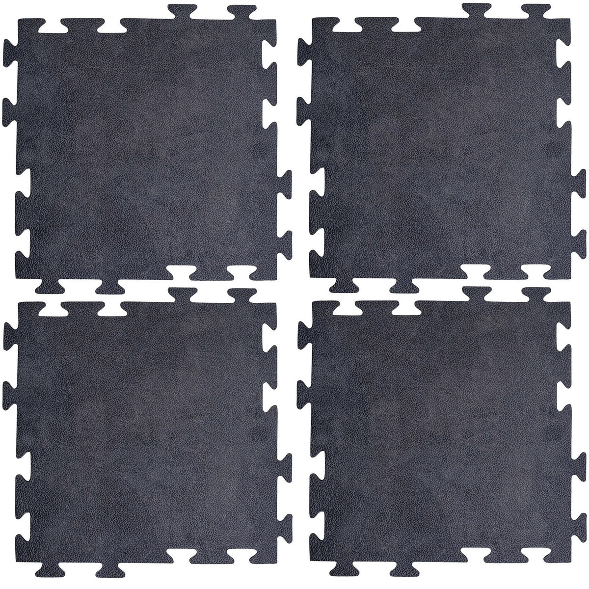 Amerihome Smooth Interlocking Square Rubber Tile Mats - 4 Pack