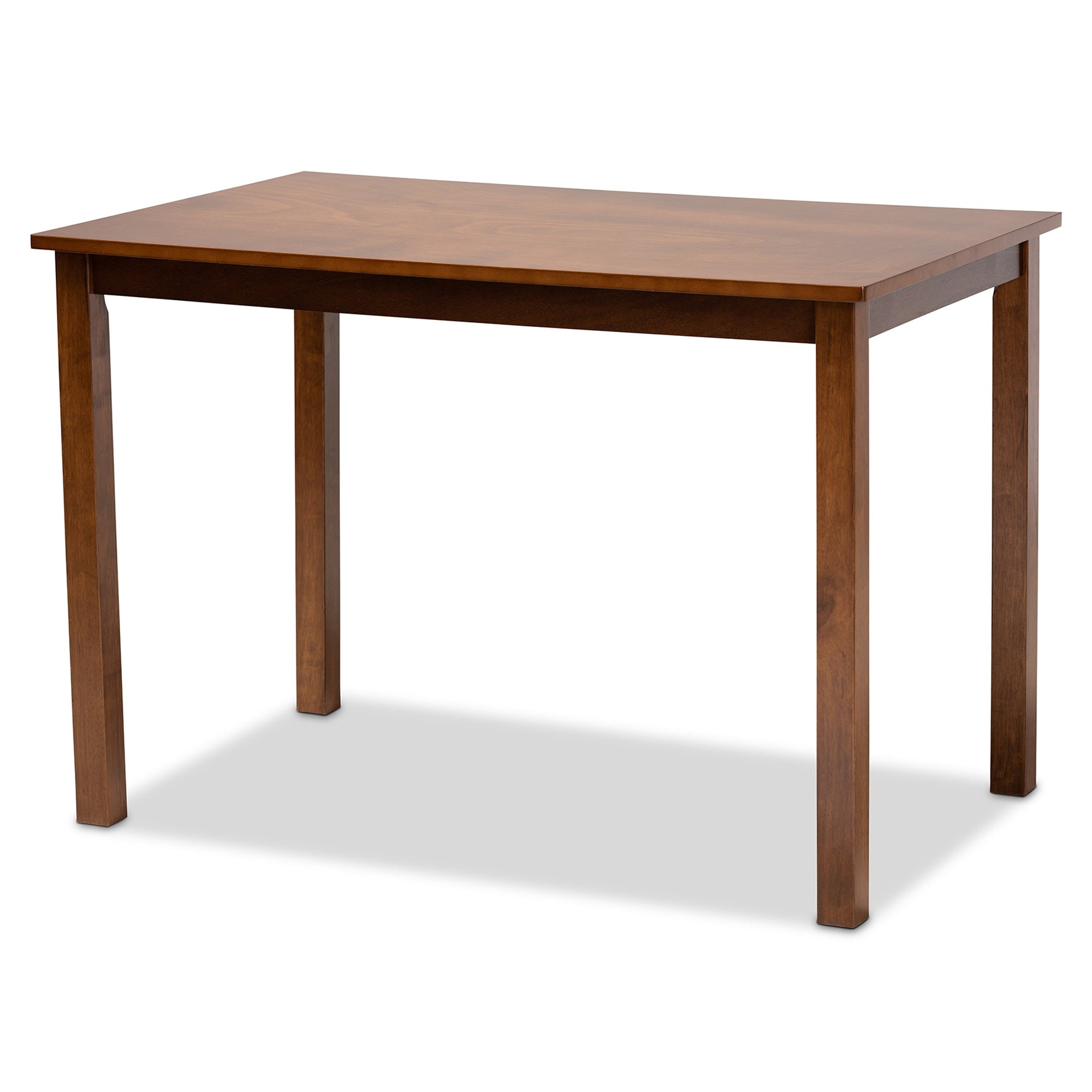 Baxton Studio Rosa Modern And Contemporary Grey Fabric Upholstered And Walnut Brown Finished Wood 5-Piece Dining Set