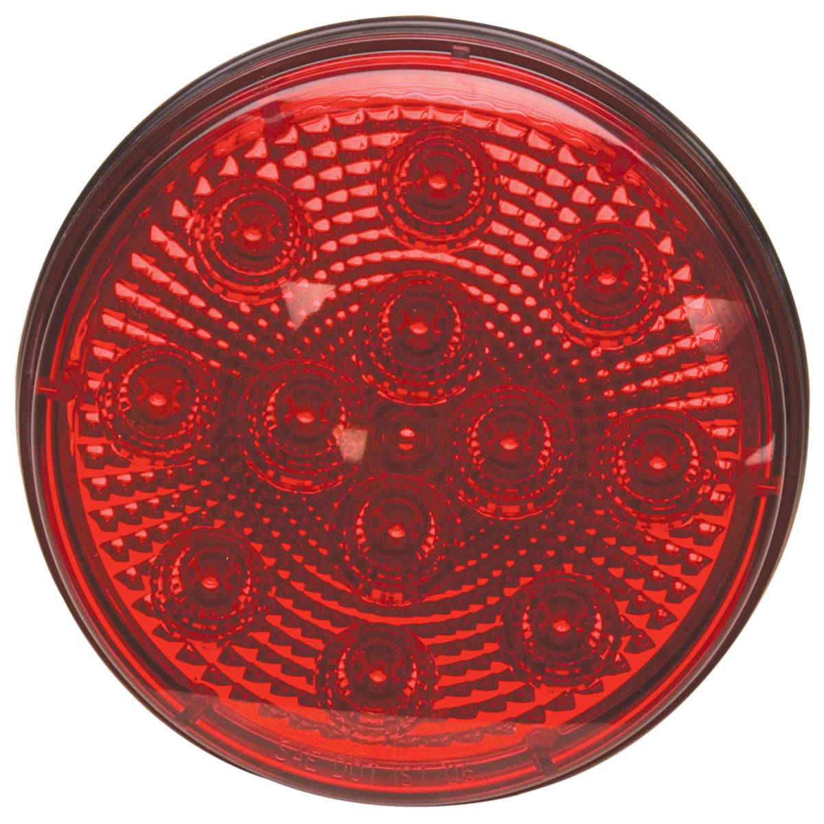 Roadpro Rp5575Rdl Red 4-Inch Led Diamond Lens Sealed Light With 3-Prong Connector Taillight Marker Light Step Visibility Red