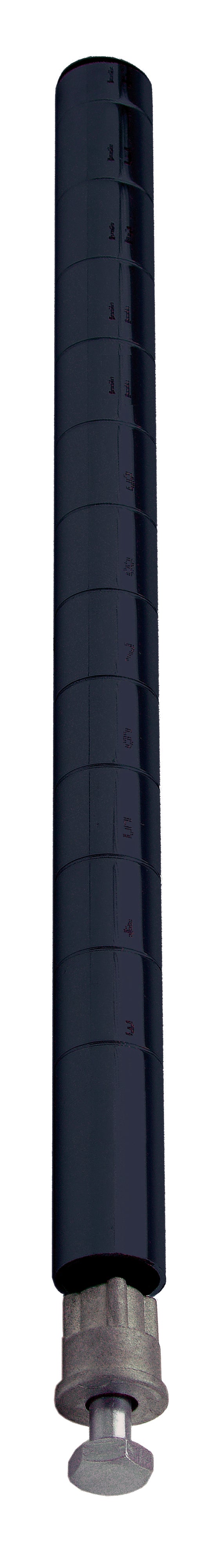 Post, 74"H, blue epoxy antimicrobial finish