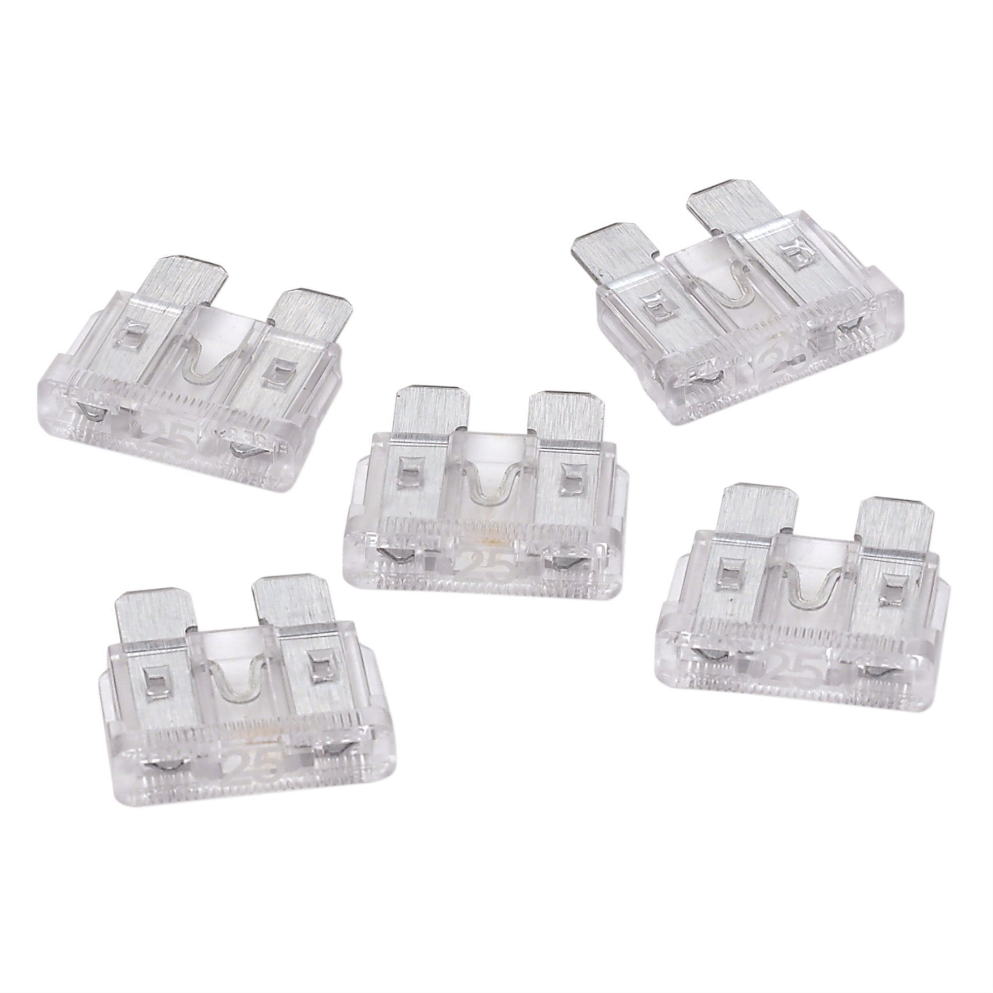 Roadpro Rpato25 25 Amp Ato Fuse-Pack Of 5 25-Amp Auto Fuses  5-Piece Truck Fuse Set Clear