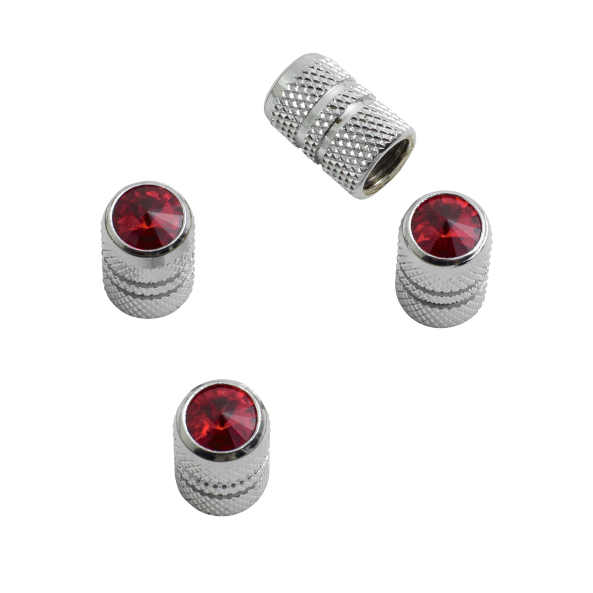 Roadpro Red Chrome Valve Caps Rpcrvc4R Tire Valve Stem Caps Universal Fit And Easy Install-4 Pack