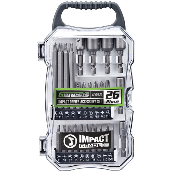 Genesis Gaidb26 26-Piece Impact Driver Accessory Set