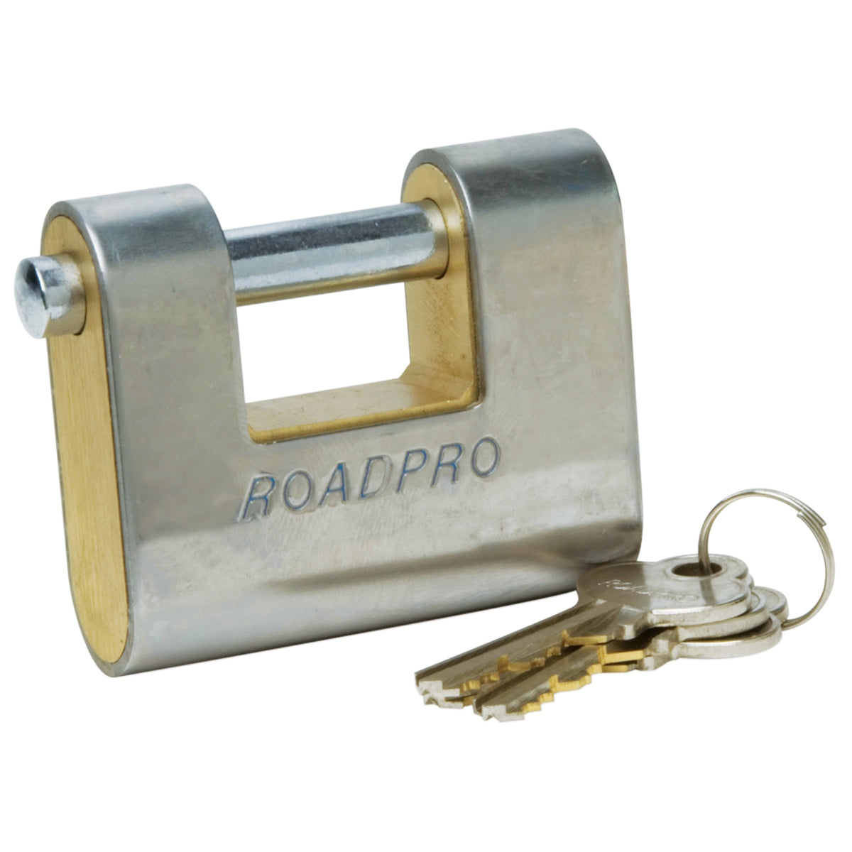 Roadpro Rplh-70 Anti-Theft Truck Trailer Lock 2.75-Inch Trailer Hitch Roller Bolt Coupler Lock With 2 Keys Silver