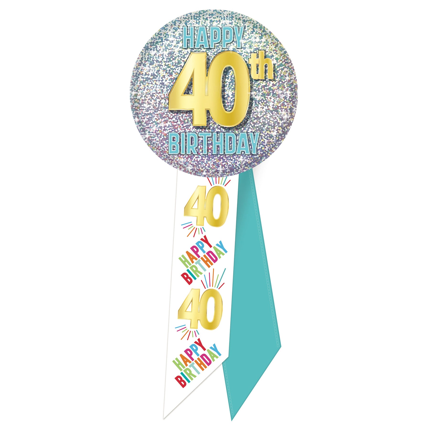 Beistle RS550 40th Birthday Rosette