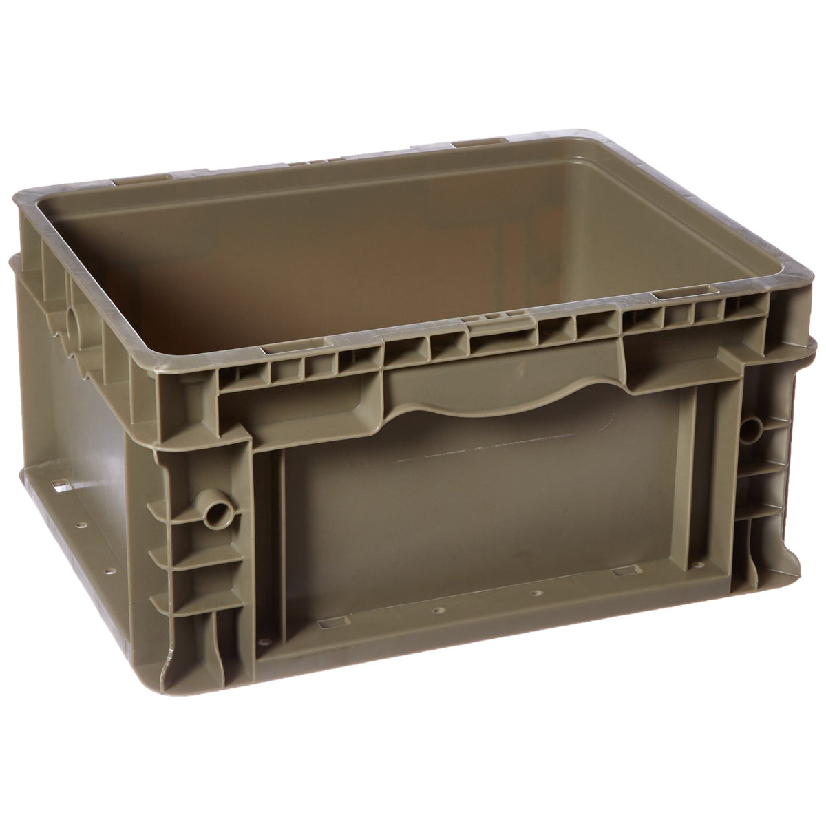 Stacker Straight Wall Container, 12L X 15W X 7-1/2H, Up To 175 Lbs. Stack Capacity, Injection Molded High Density Polyethylene,
