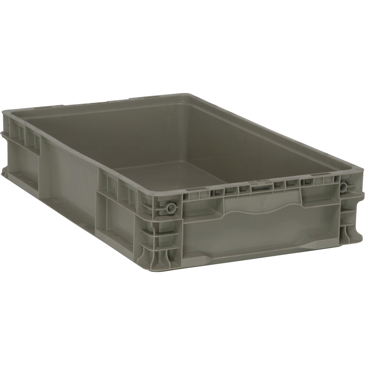 Stacker Straight Wall Container, 24L X 15W X 5H, Up To 175 Lbs. Stack Capacity, Injection Molded High Density Polyethylene, Buil