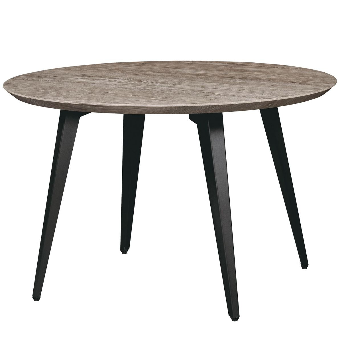 Leisuremod Ravenna Modern Round Wood 47 Dining Table With Metal Legs