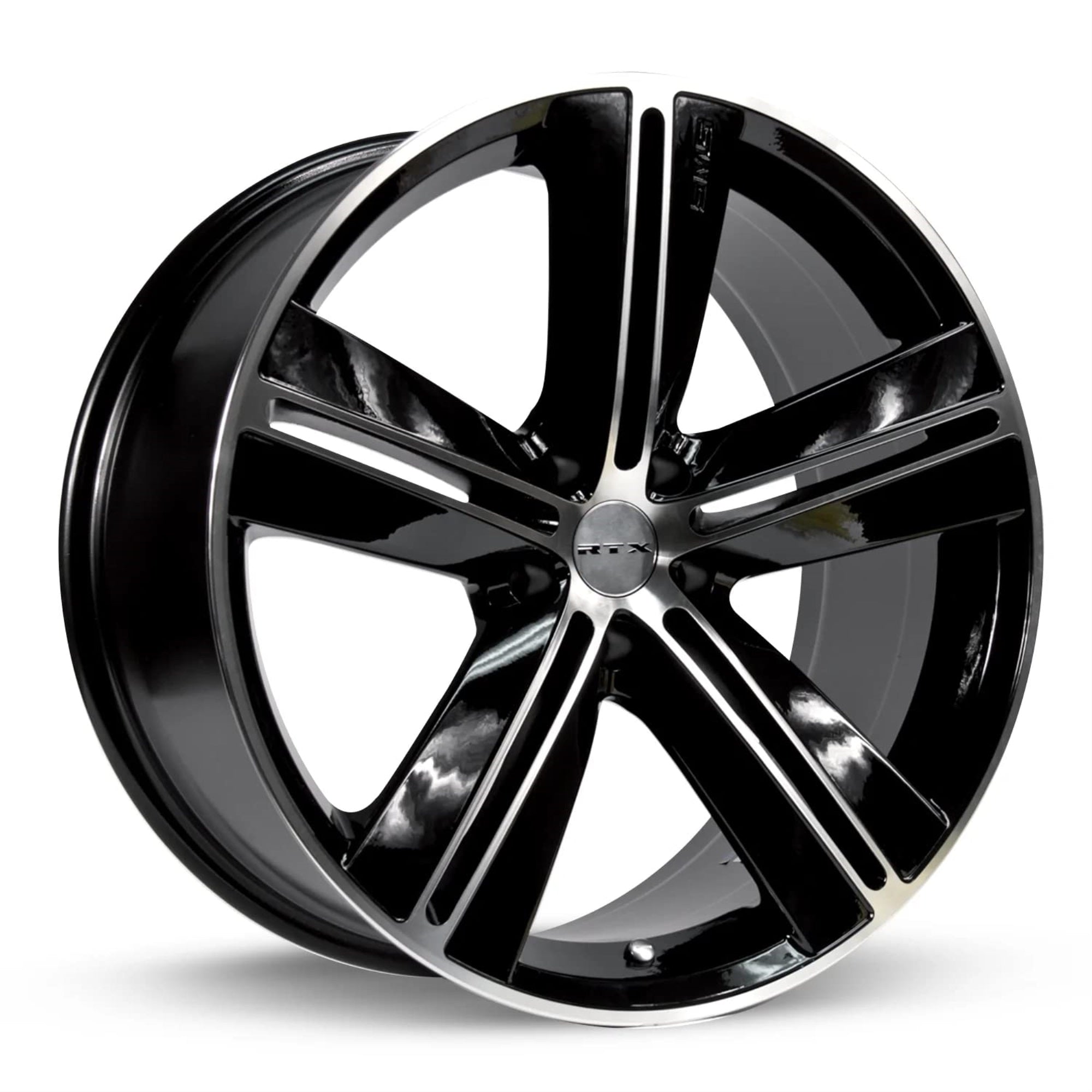 Rtx Sms Ustom Wheel Machined - Black With Machined Face 17' X 7.5', 20 Offset, 5X114.3 Bolt Pattern, 71.5Mm Hub