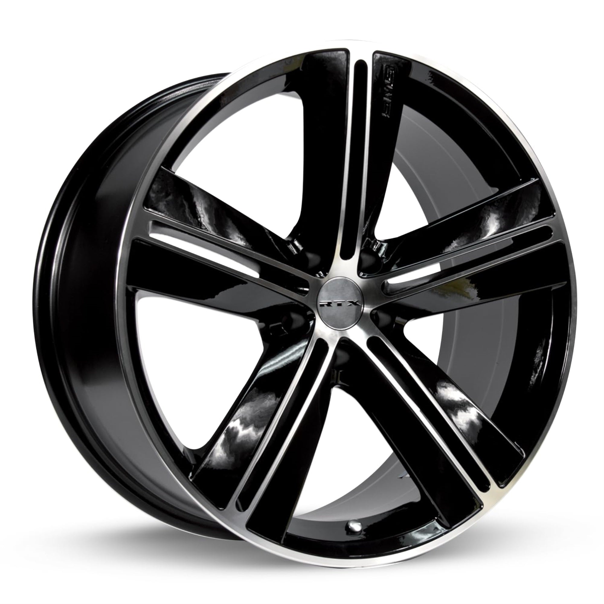 Rtx Sms Ustom Wheel Machined - Black With Machined Face 18' X 7.5', 40 Offset, 5X114.3 Bolt Pattern, 73.1Mm Hub
