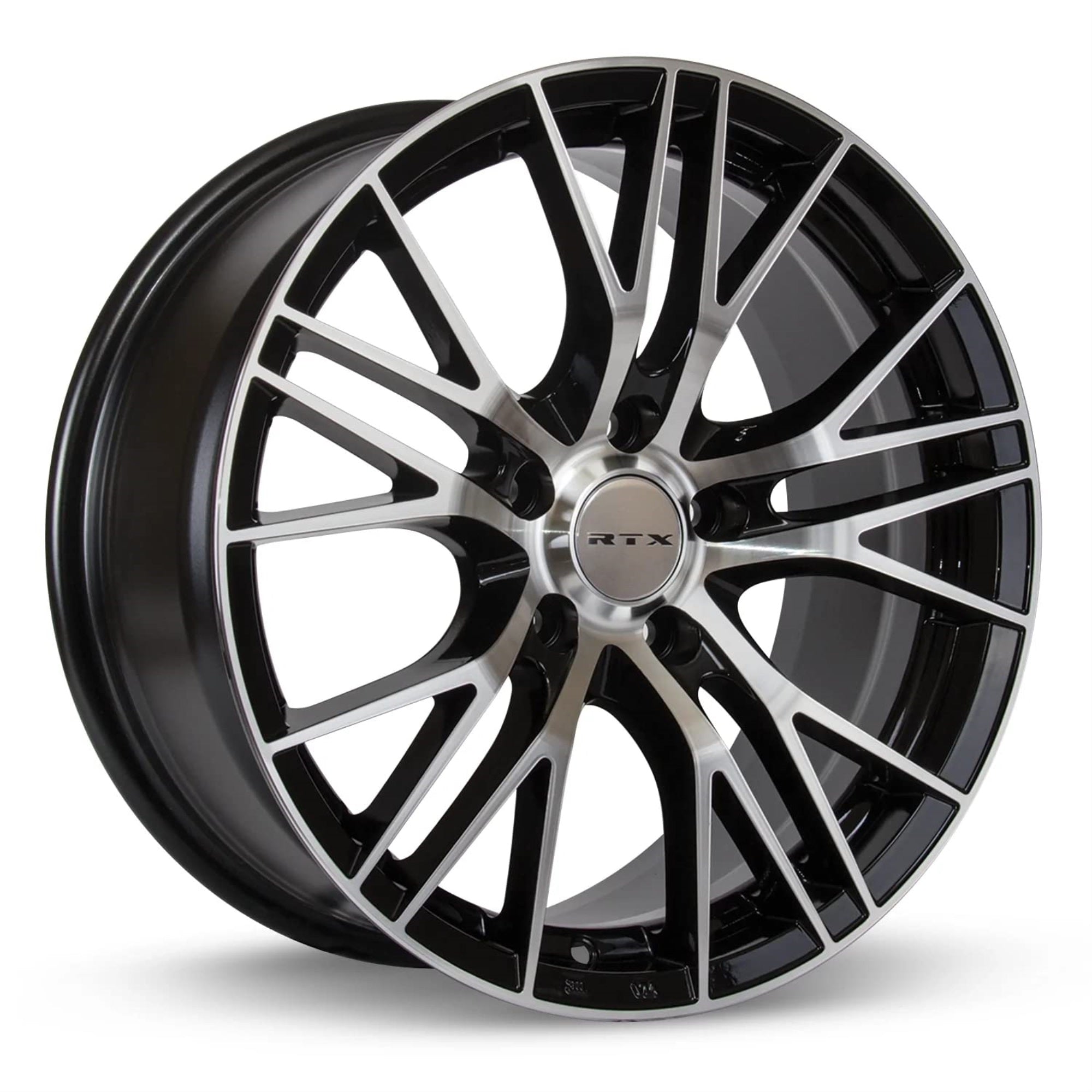 Rtx Vertex Custom Wheel - 16X7, 35 Offset, 5X100 Bolt Pattern, 54.1Mm Hub - Black With Machined Face Rim