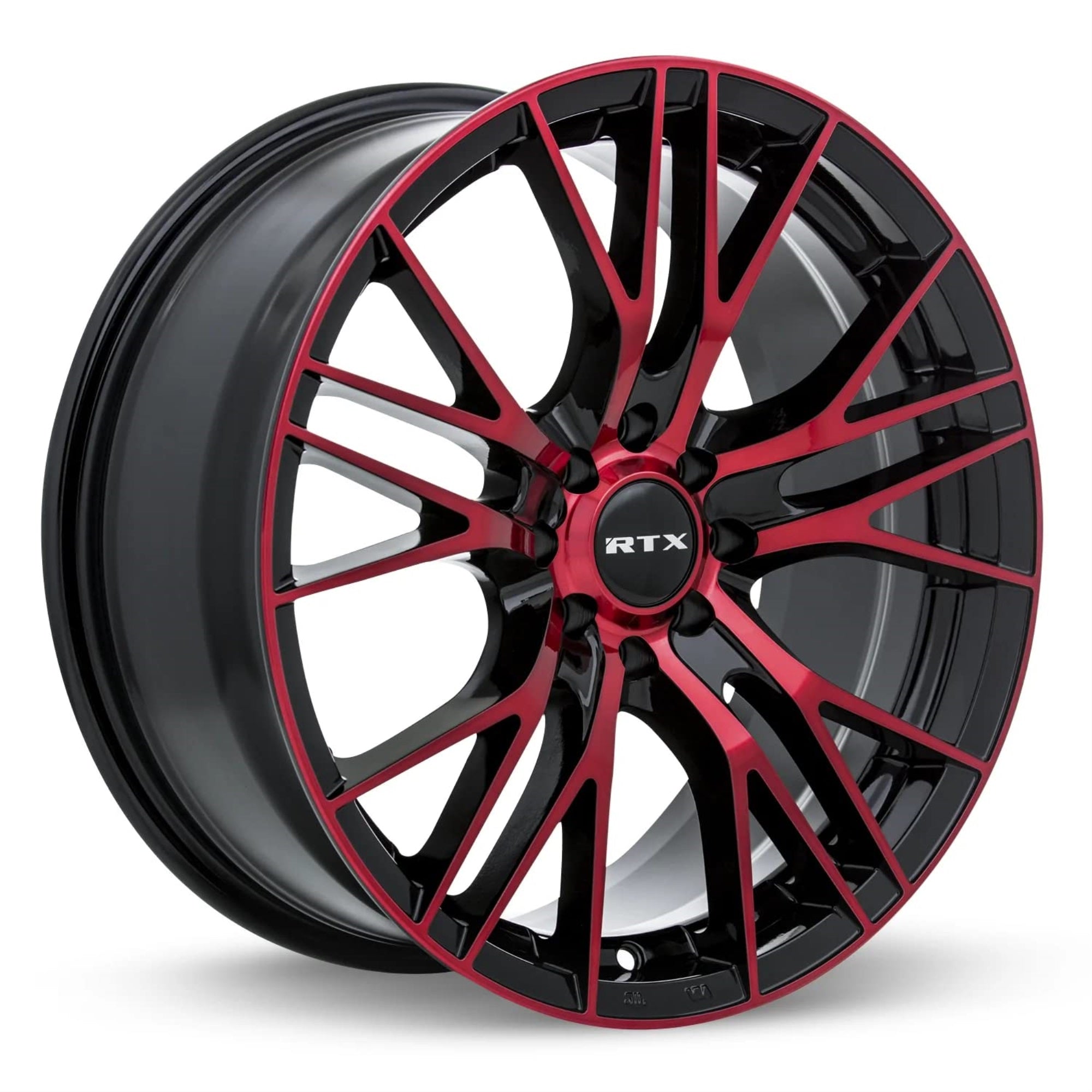 Rtx Vertex Custom Wheel - 20X8.5, 38 Offset, 5X114.3 Bolt Pattern, 73.1Mm Hub - Black With Machined Red Face Rim