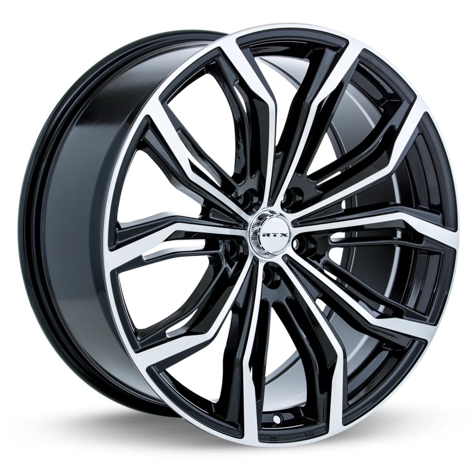 Rtx Black Widow Custom Wheel - 18X8, 42 Offset, 5X114.3 Bolt Pattern, 70.3Mm Hub - Black With Machined Face Rim