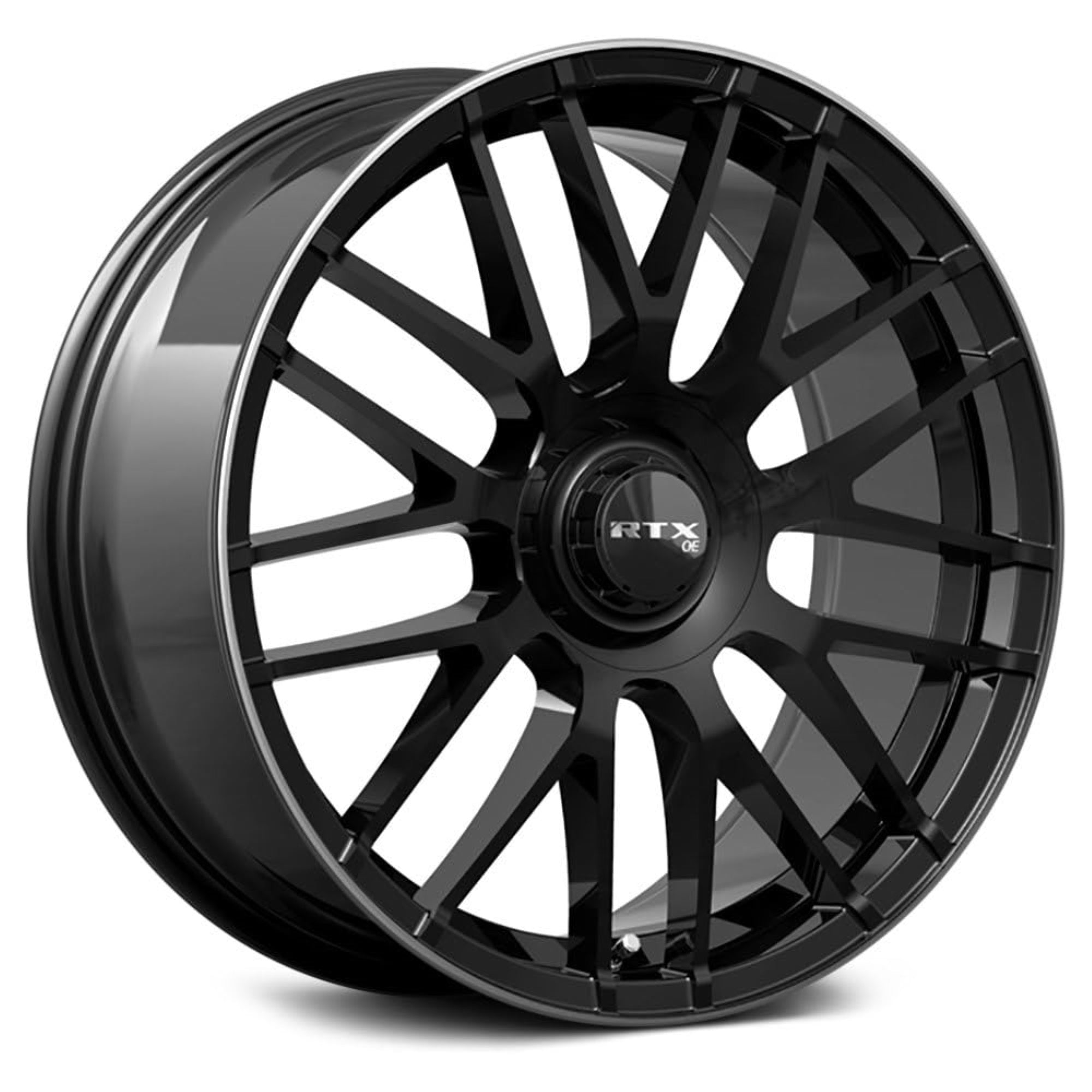 Rtx Mb-01 Custom Wheel - 19X8.5, 38 Offset, 5X112 Bolt Pattern, 66.6Mm Hub - Gloss Black With Machined Lip Rim