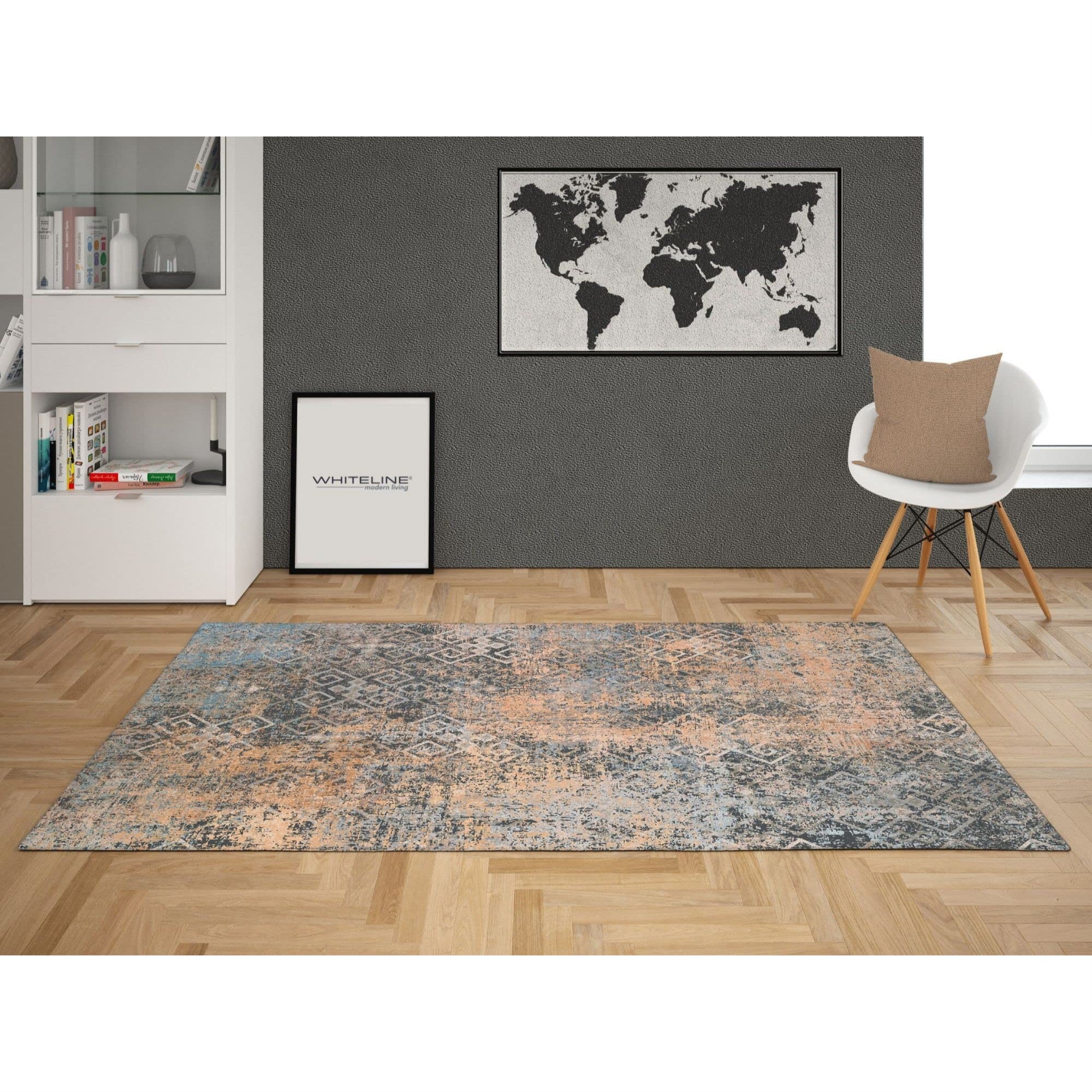 Whiteline Modern Living Celia Decorative Polyester and Cotton Rug