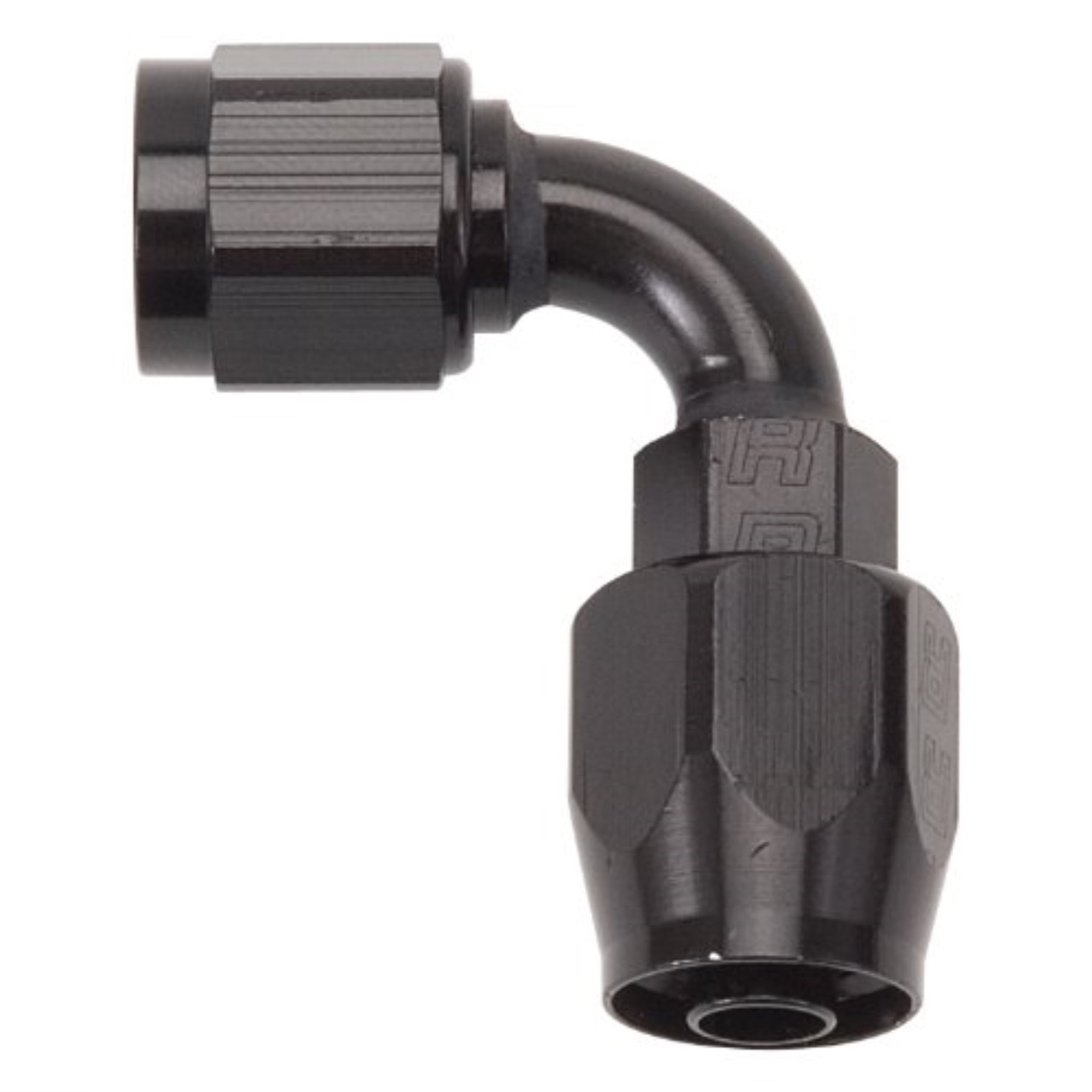 Edelbrock 610155 Full Flow Hose End 90 Deg -4 An All Blk Finish