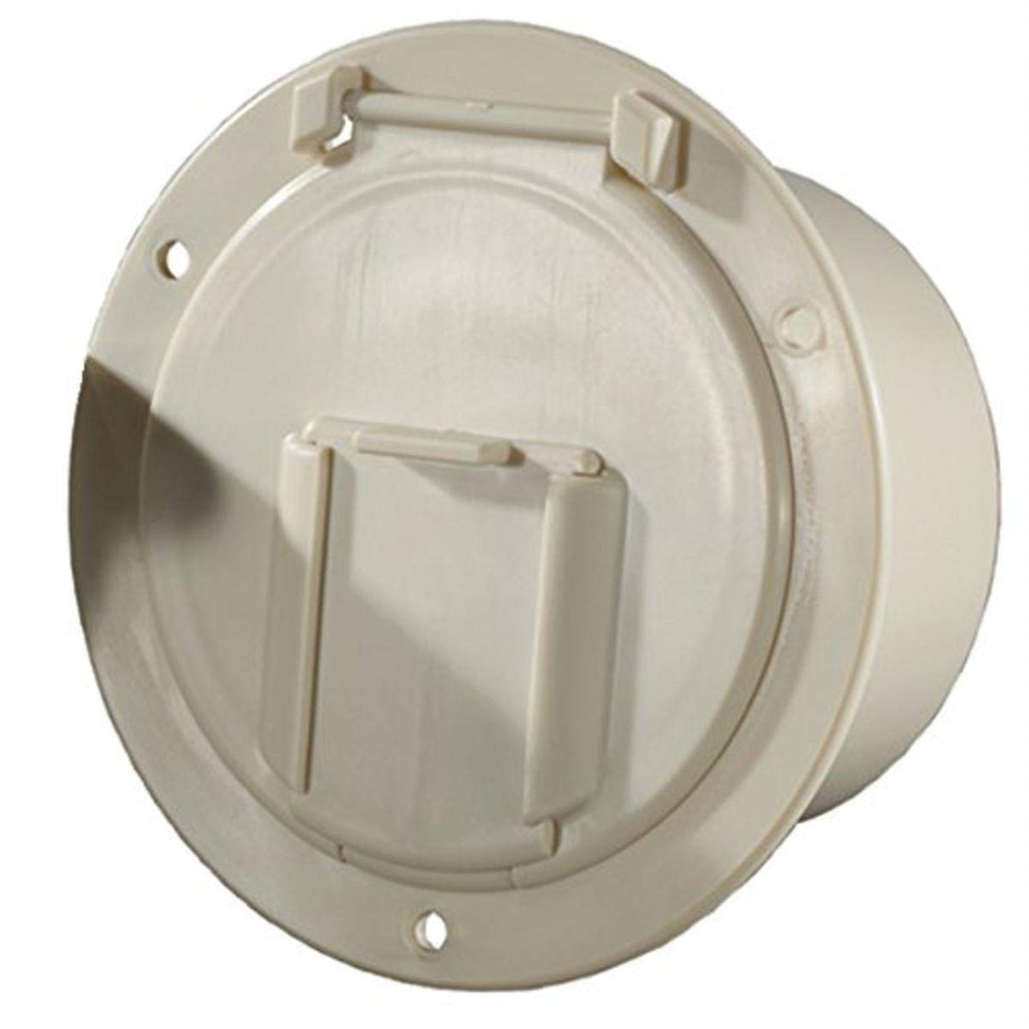 Rv Designer B132, Round Electrical Cable Hatch, Low Profile, 4.6 Inch Diameter, Colonial White