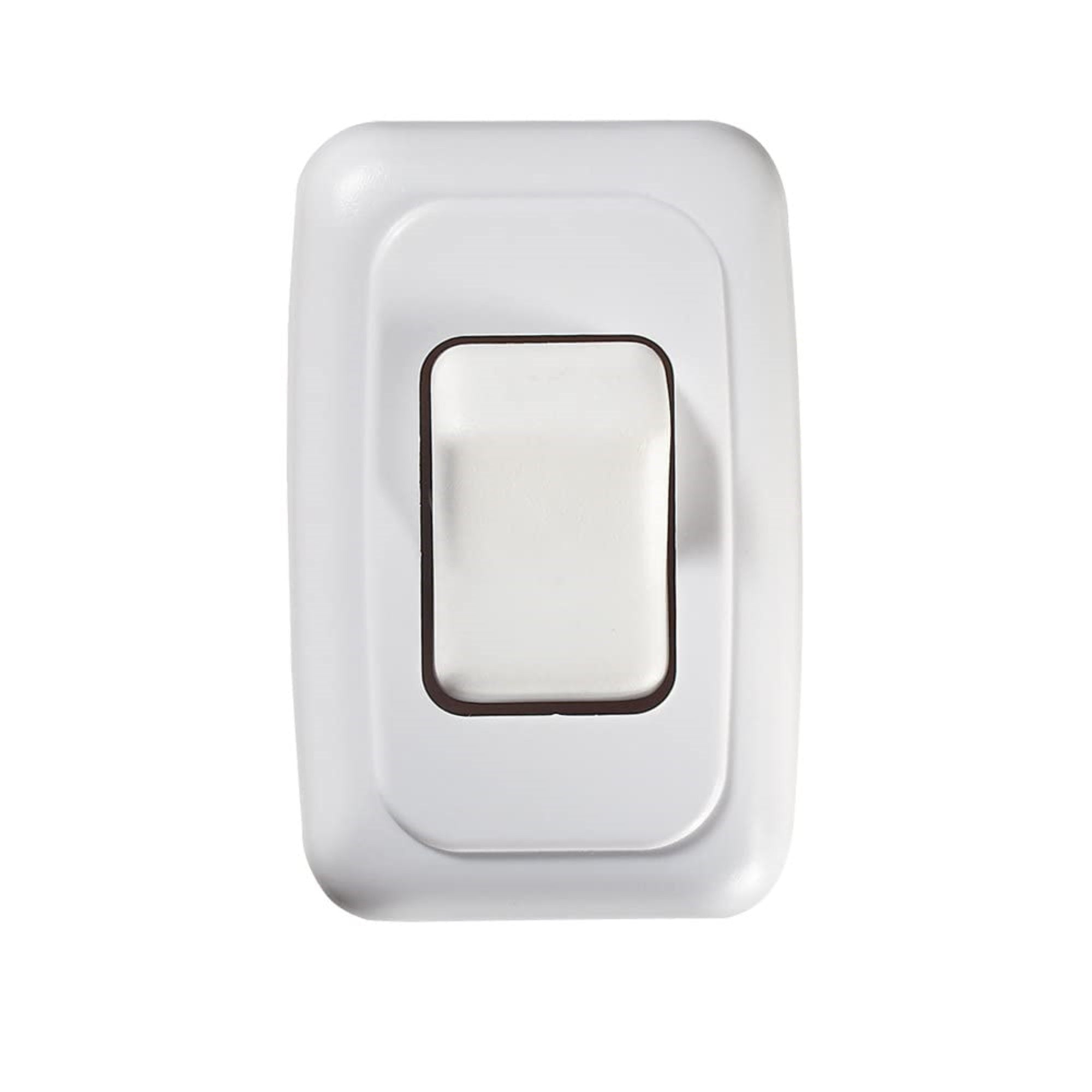 Rv Designer S531, Contoured Wall Switch, Includes Base And Bezel, On / Off, Single, White, Dc Electrical