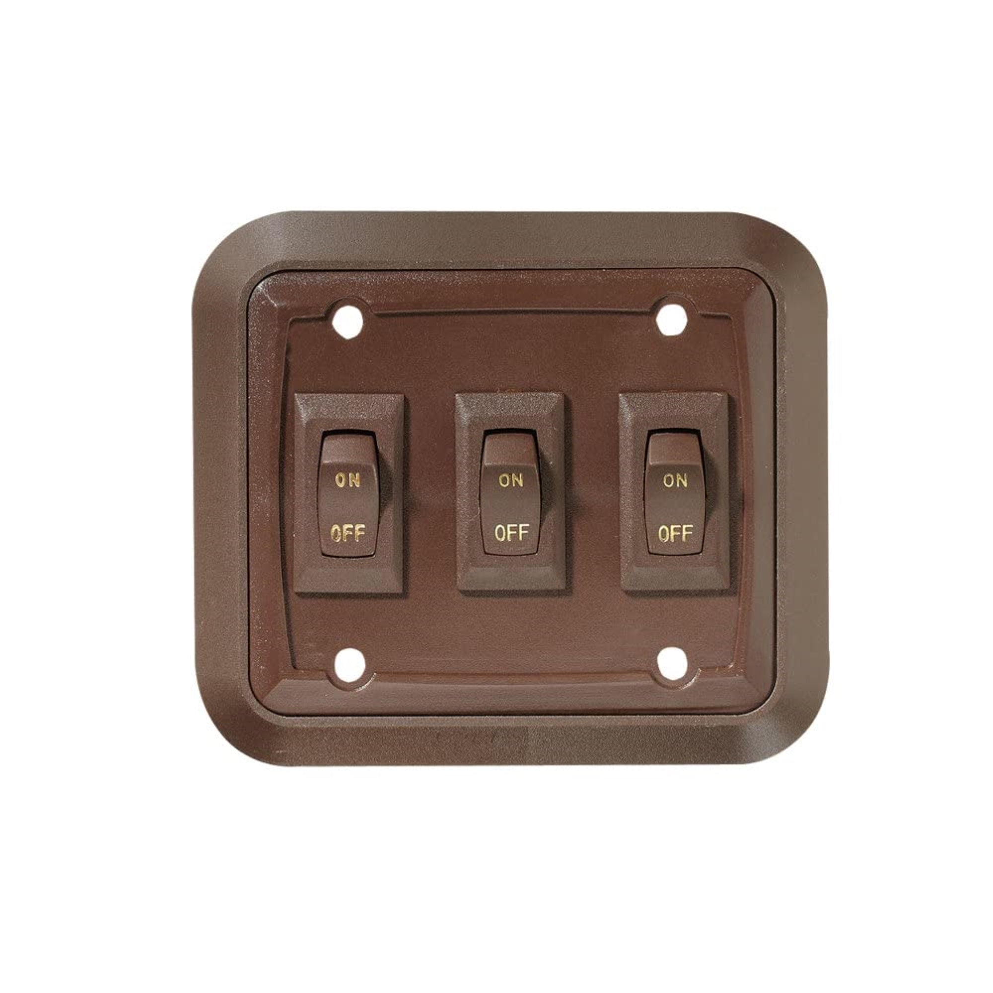 Rv Designer S659, Wall Plate Switch, Triple, On/Off, Brown, 3.53 Inches X 4 Inches
