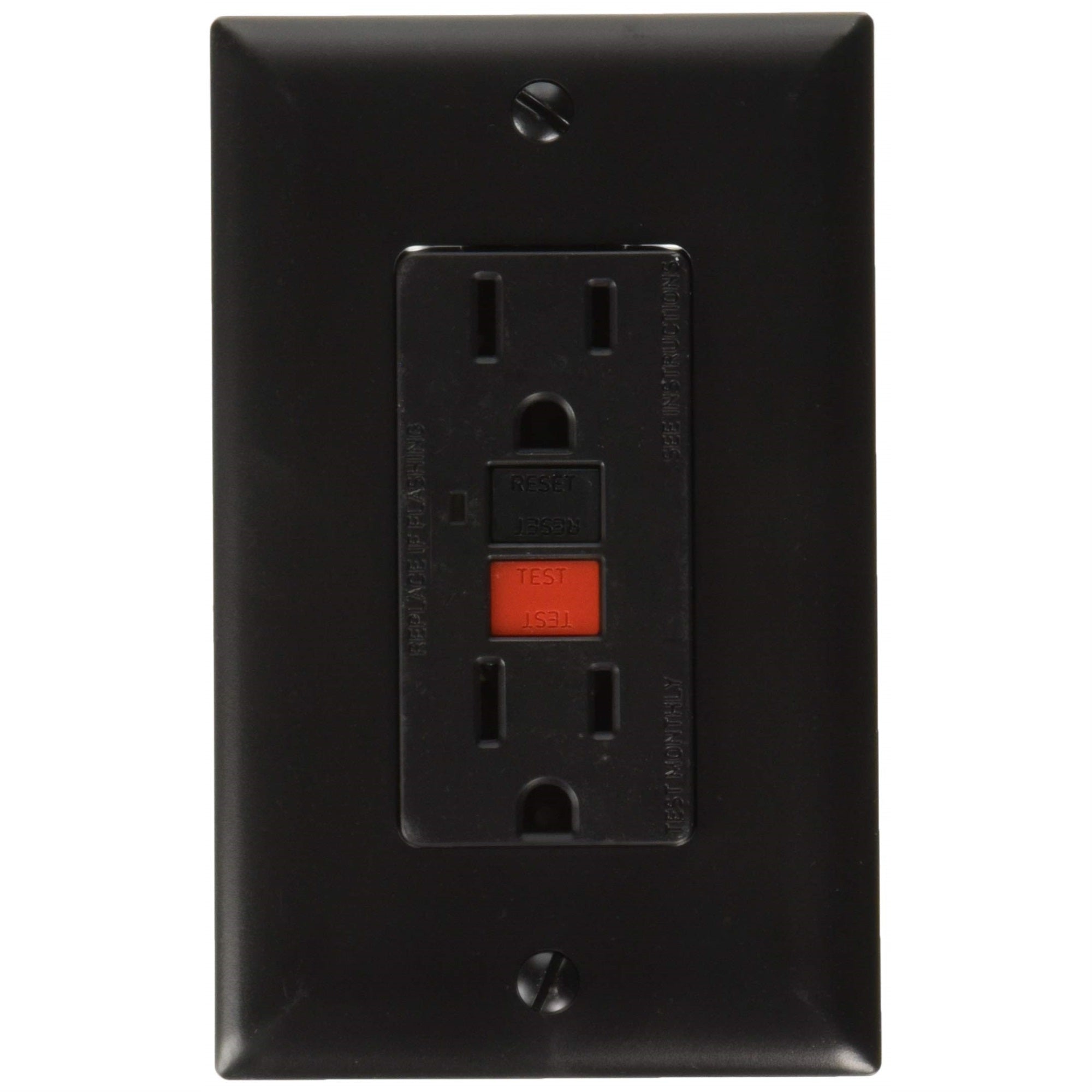 Rv Designer S807, Dual Outlet Gfci With Cover Plate, Black, Ac Electrical