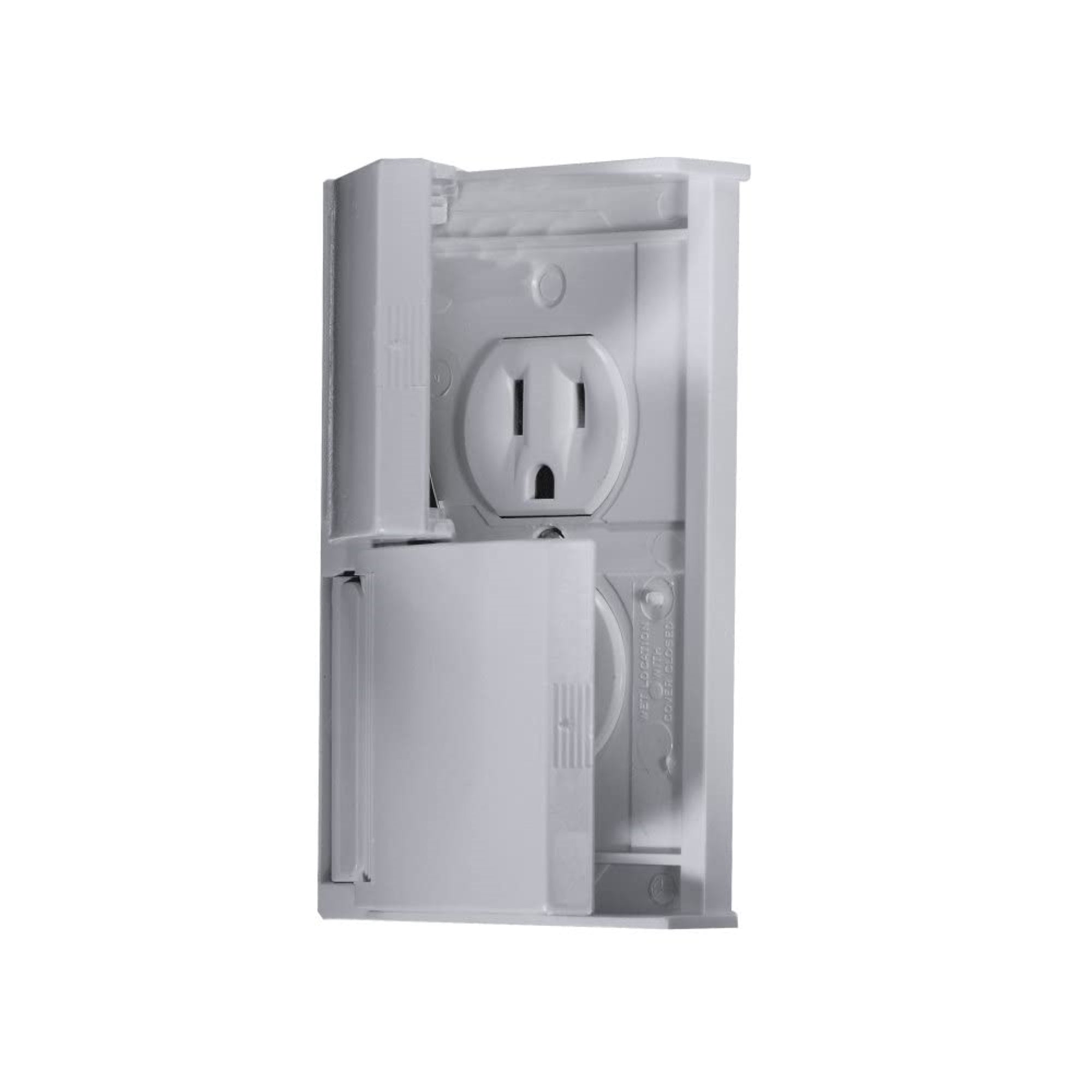 Rv Designer S901, Weatherproof Dual Outlet With Snap Cover Plate, Grey, Ac Electrical