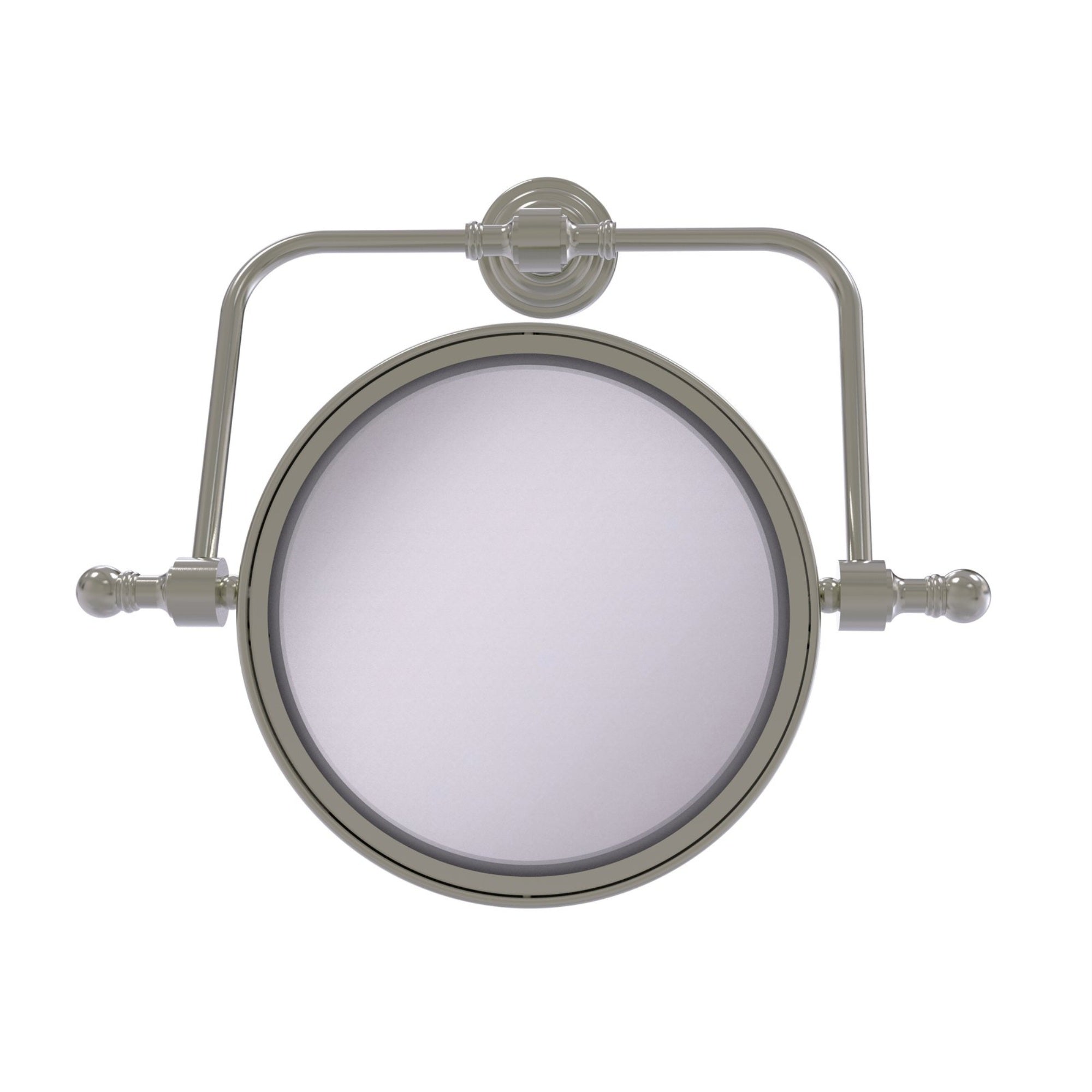 Retro Wave Collection Wall Mounted Swivel Make-Up Mirror 8 Inch Diameter With 3X Magnification - Rwm-4/3X-Sn