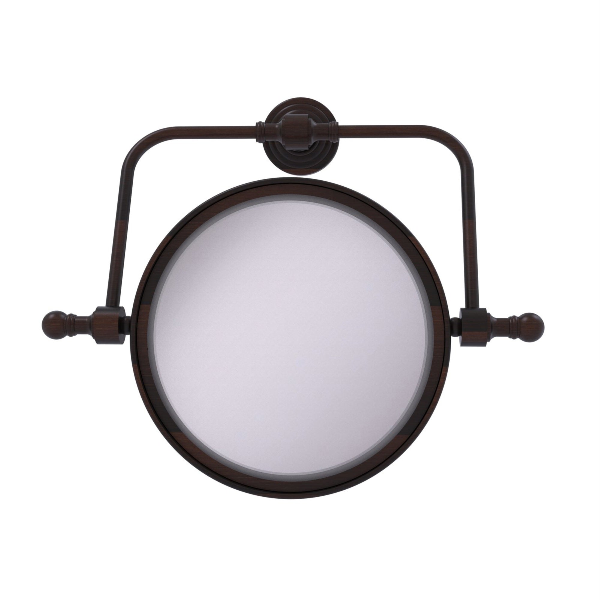 Retro Wave Collection Wall Mounted Swivel Make-Up Mirror 8 Inch Diameter With 3X Magnification - Rwm-4/3X-Vb