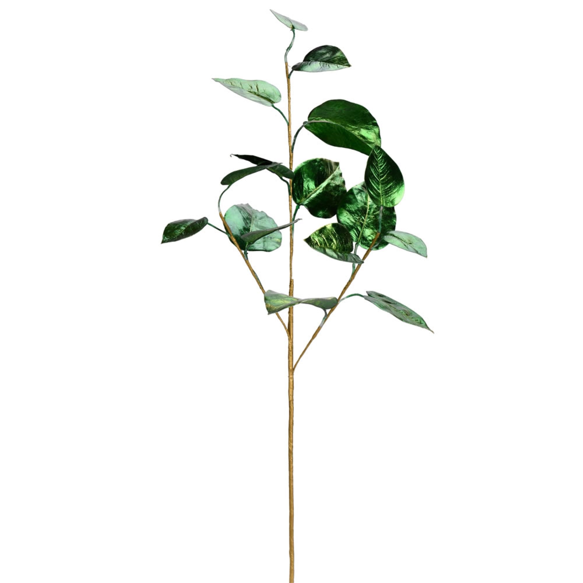33” Green Shiny Leaf Spray 2/Bag