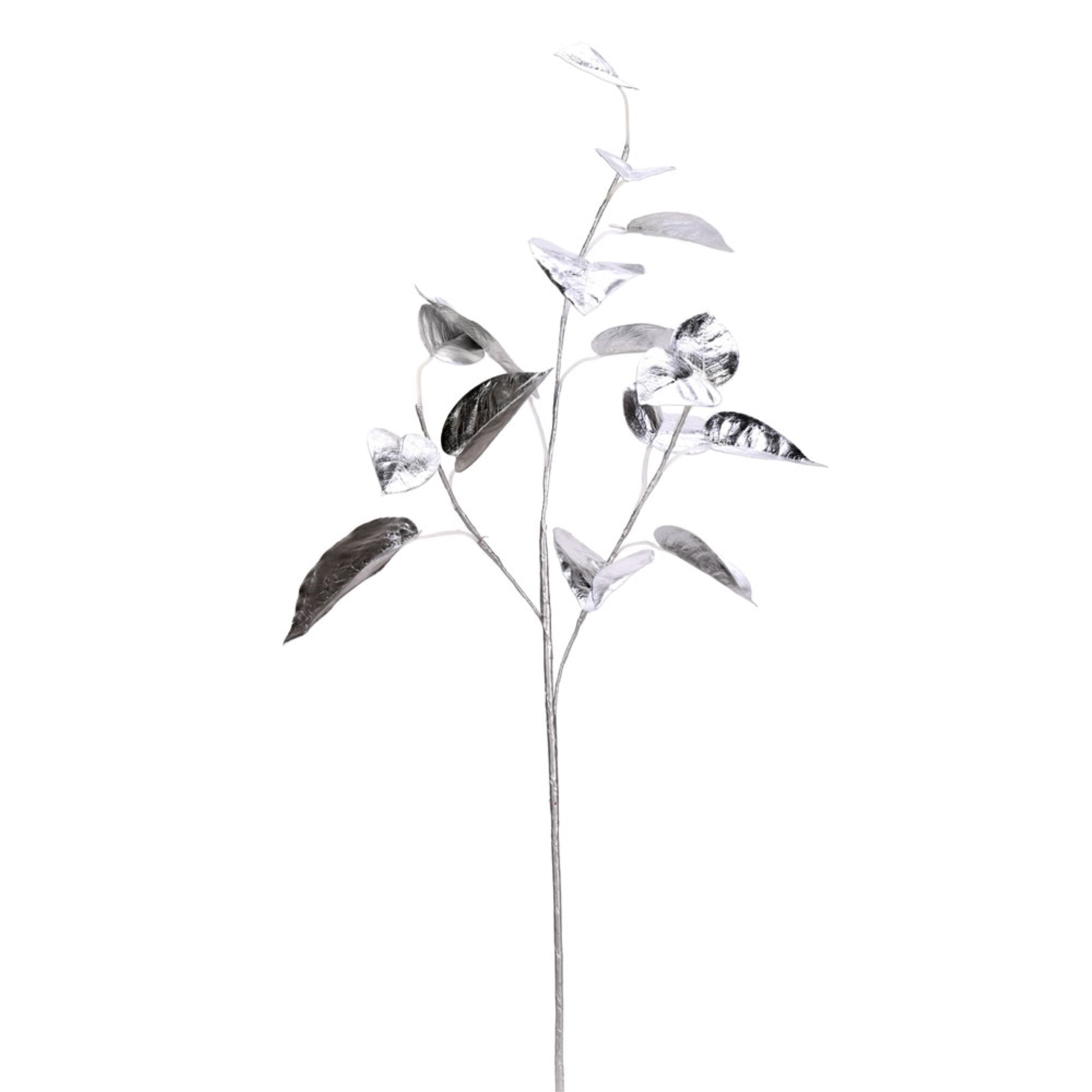 33” Silver Shiny Leaf Spray 2/Bag