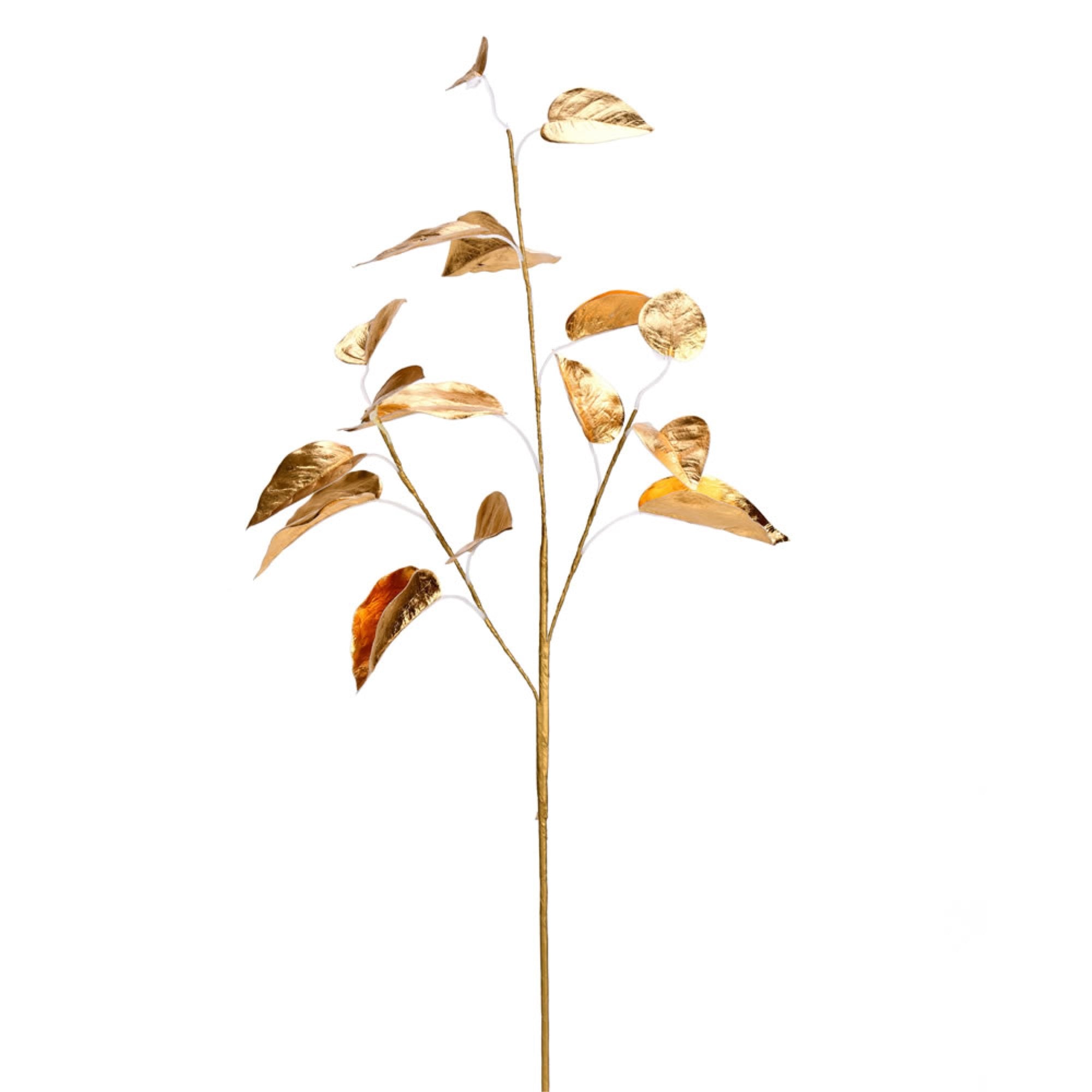 33” Gold Shiny Leaf Spray 2/Bag