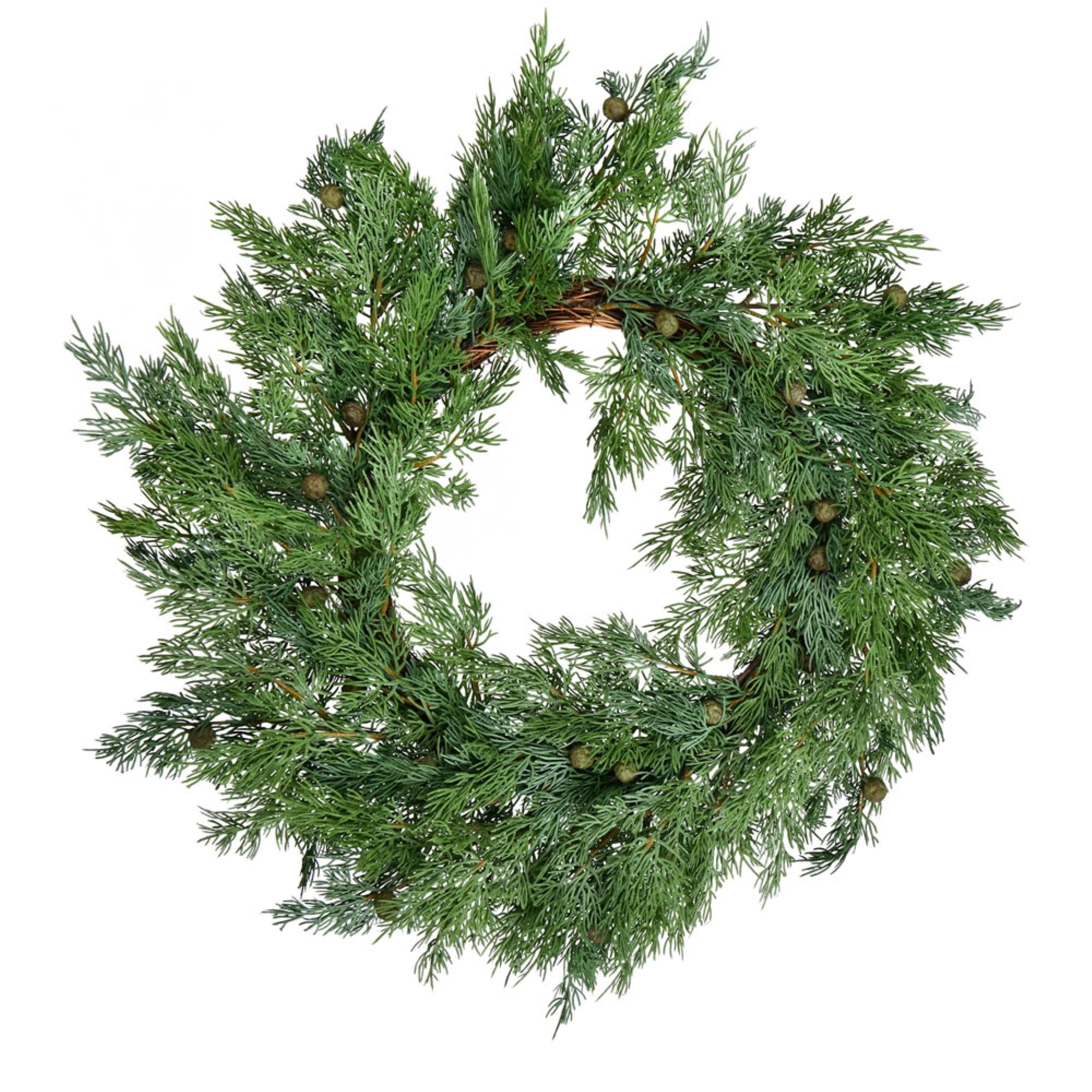 23” Green Stovall Cedar Pine Wreath