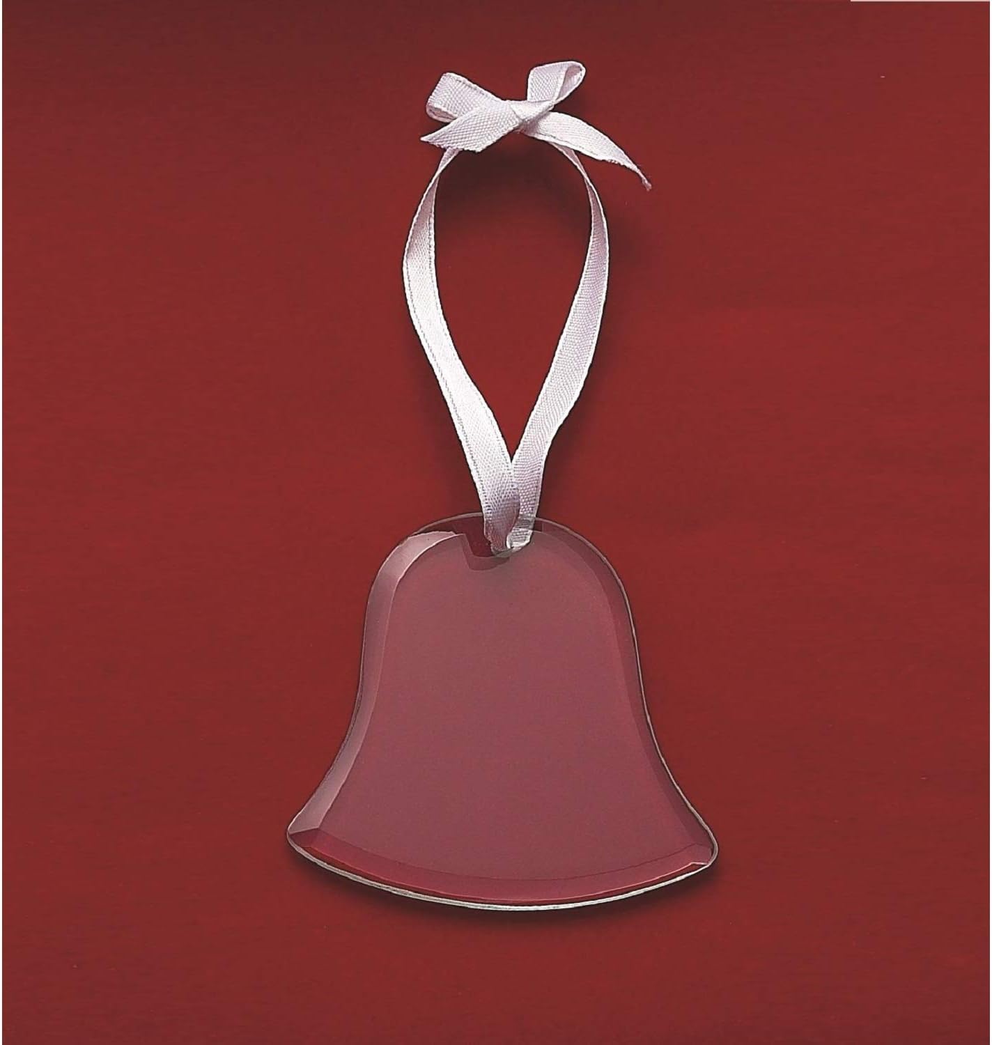 Bell Shaped Glass Ornament With White Ribb