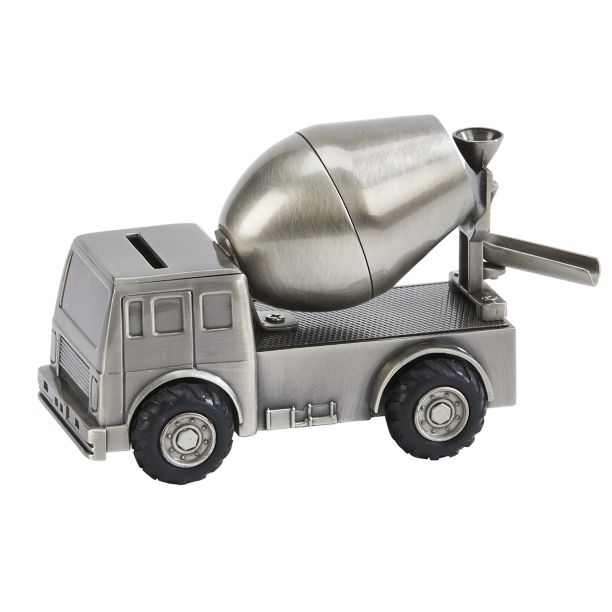 Cement Mixer Bank, Pewter Finish 3.5' X 2.75' X 5'
