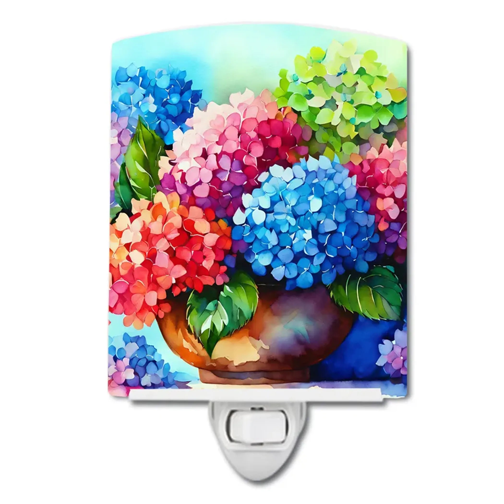 Hydrangeas Ceramic Night Light