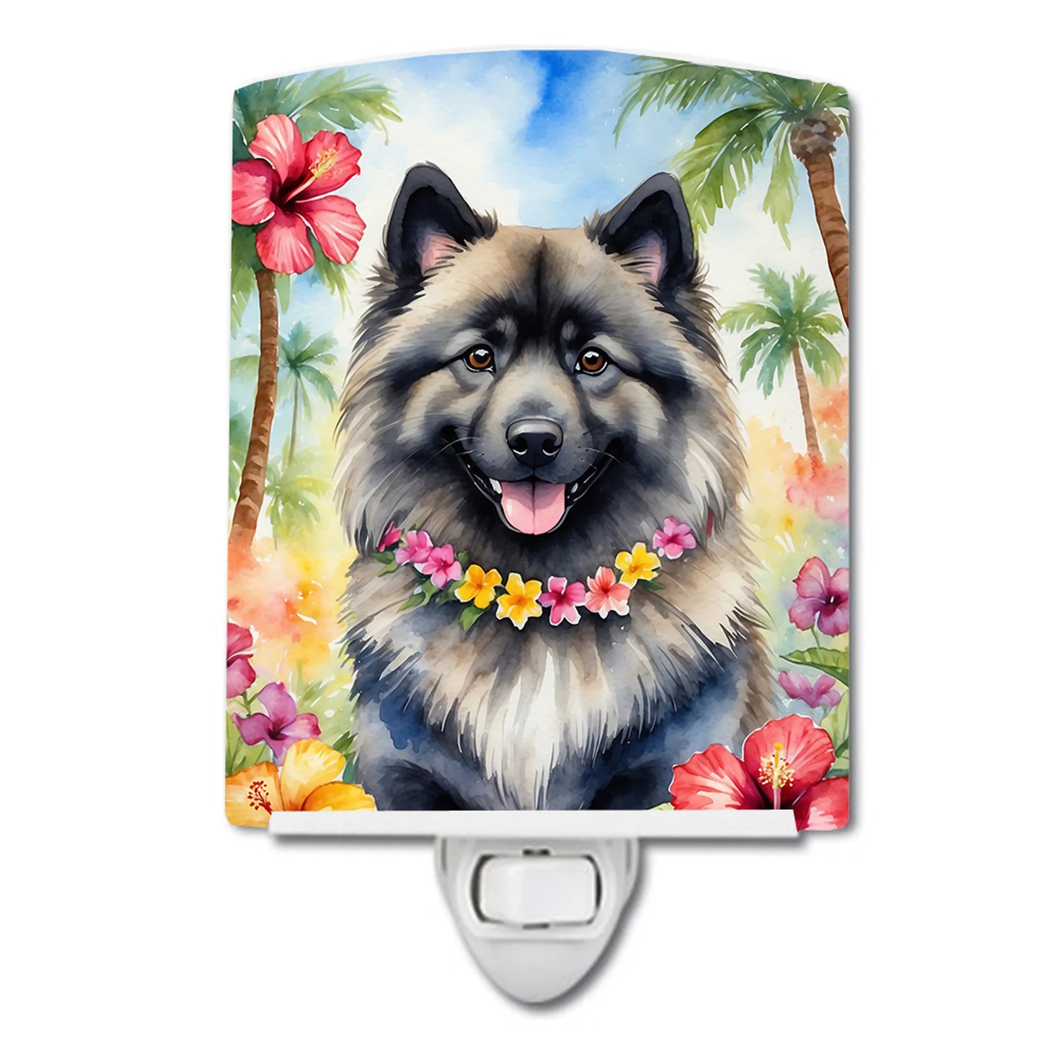 Keeshond Ceramic Night Light
