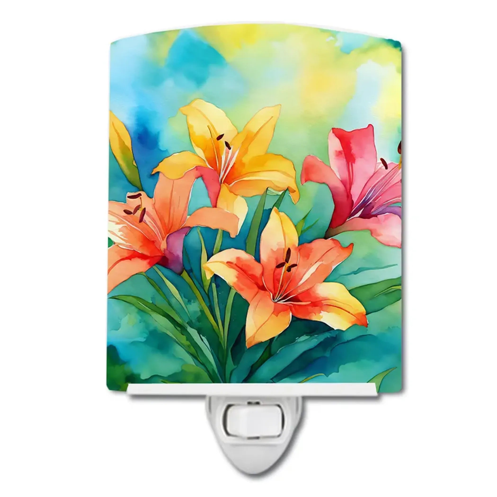 Lilies Ceramic Night Light