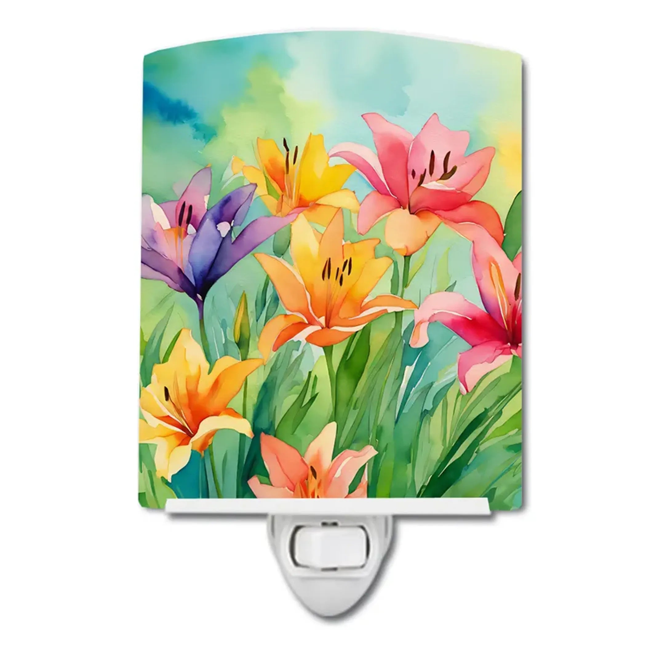 Lilies Ceramic Night Light
