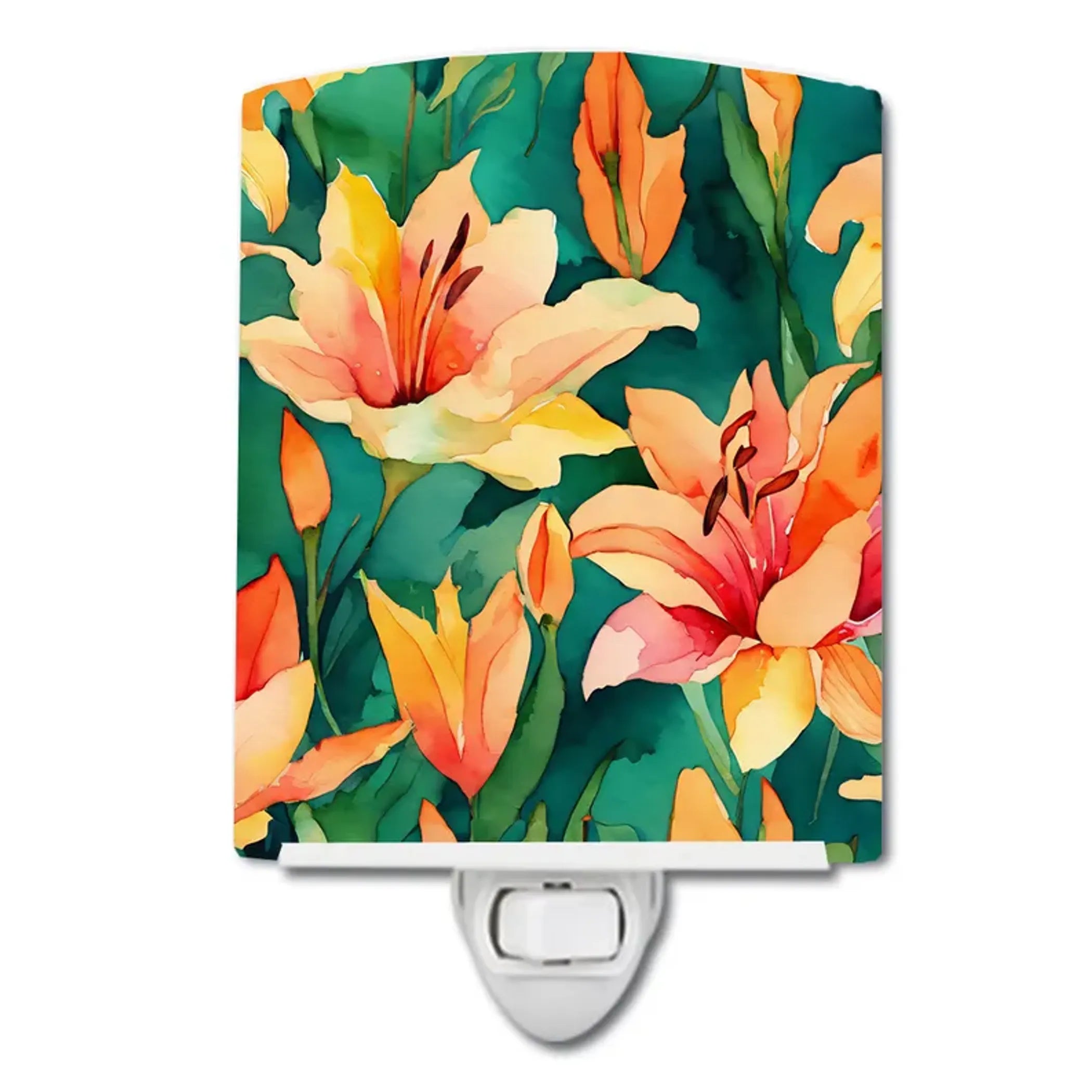 Lilies Ceramic Night Light