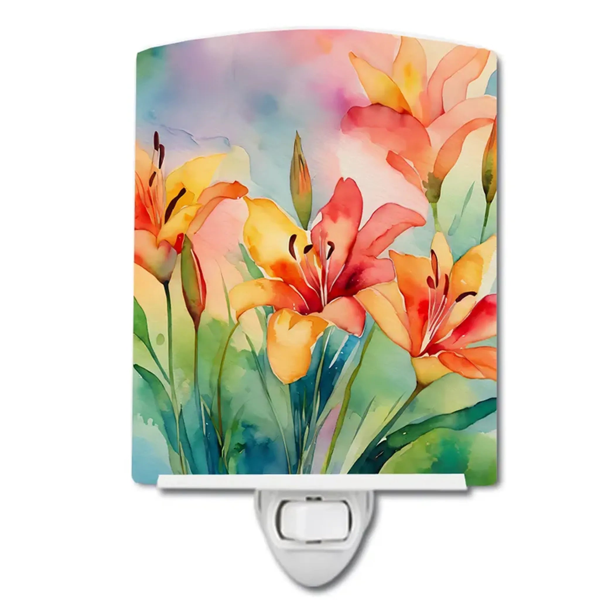 Lilies Ceramic Night Light
